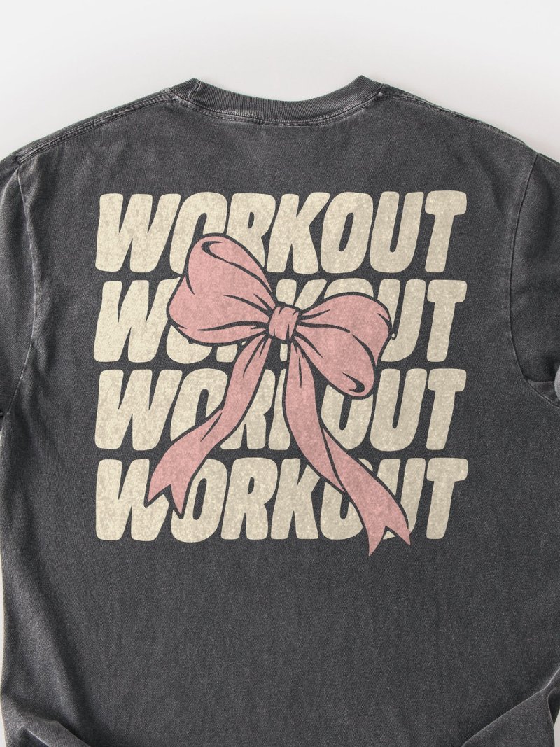 Workout Coquette Bow Oversized Gym Tee | Pump Cover product image (2)