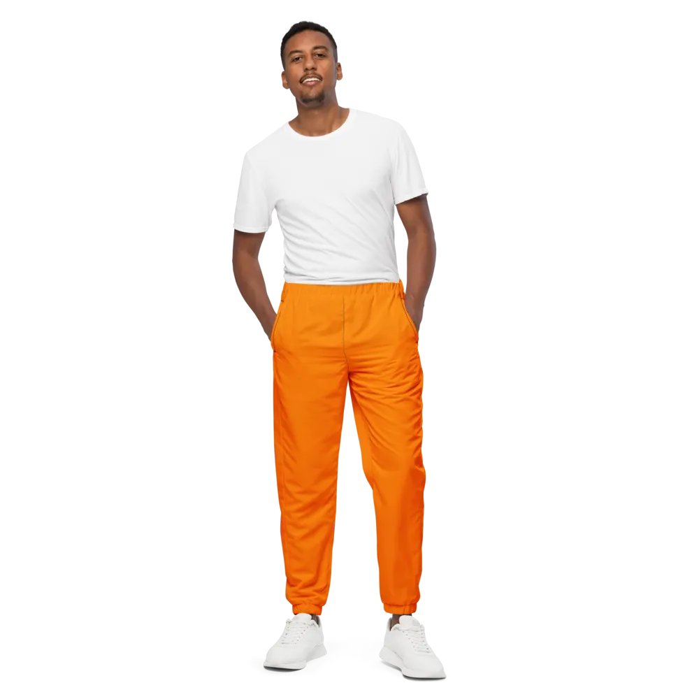 Plain Color Orange Track Pants product image (1)