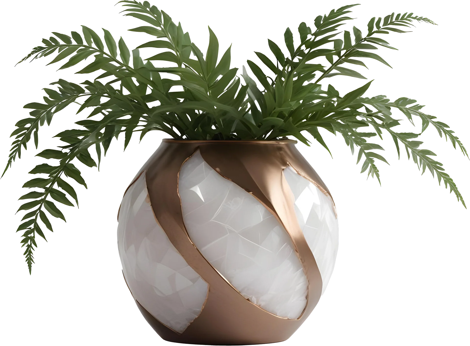 Glamour Organique – Luxury Quartz and bronze Design Planter PNG product image (1)