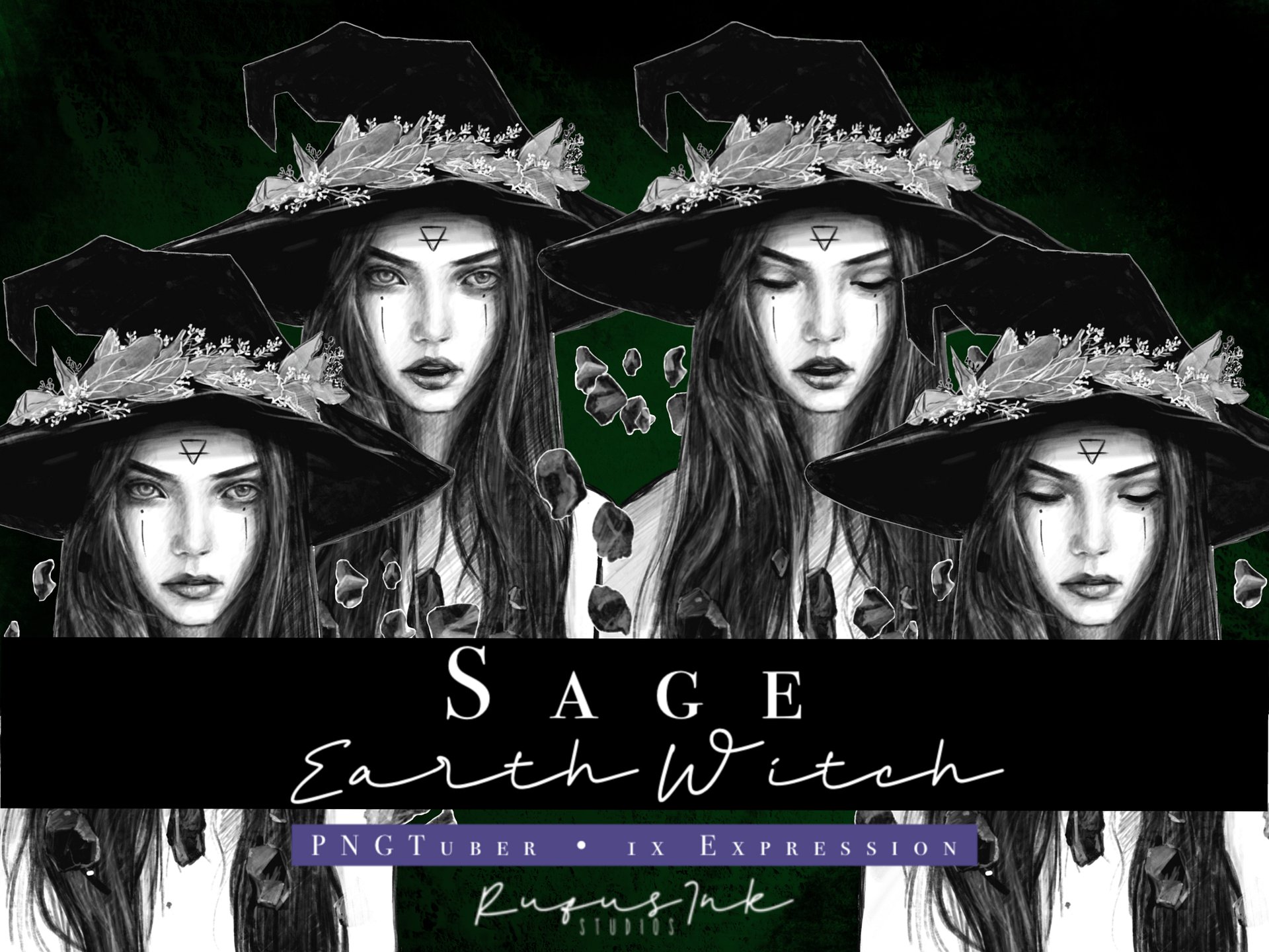 Sage - Earth Witch PNGTuber | 3 Expressions | Ready to Use product image (2)