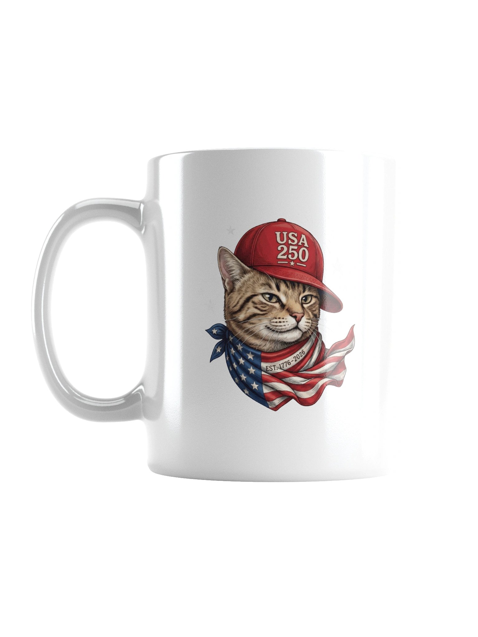 Patriotic Tabby Cat USA 250 Baseball Cap Soy Wax Candle product image (1)