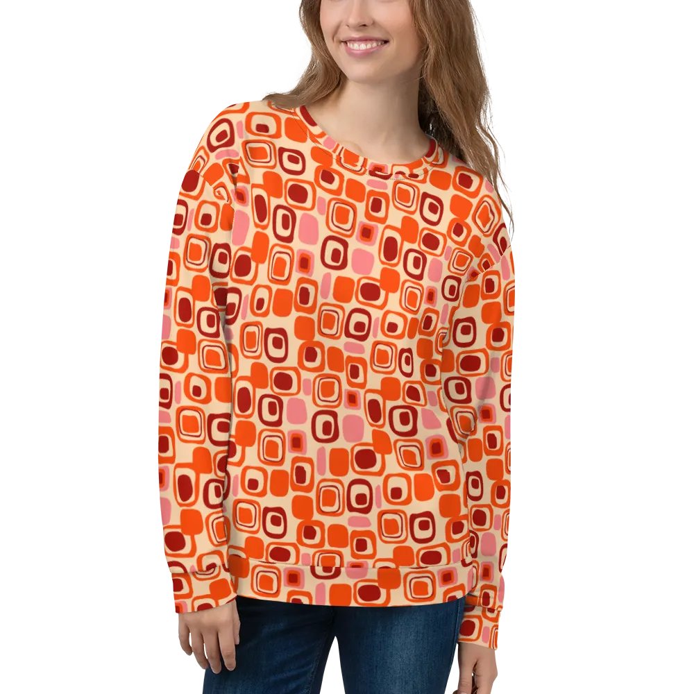 Mid-Century Pattern Orange Sweatshirt product image (1)