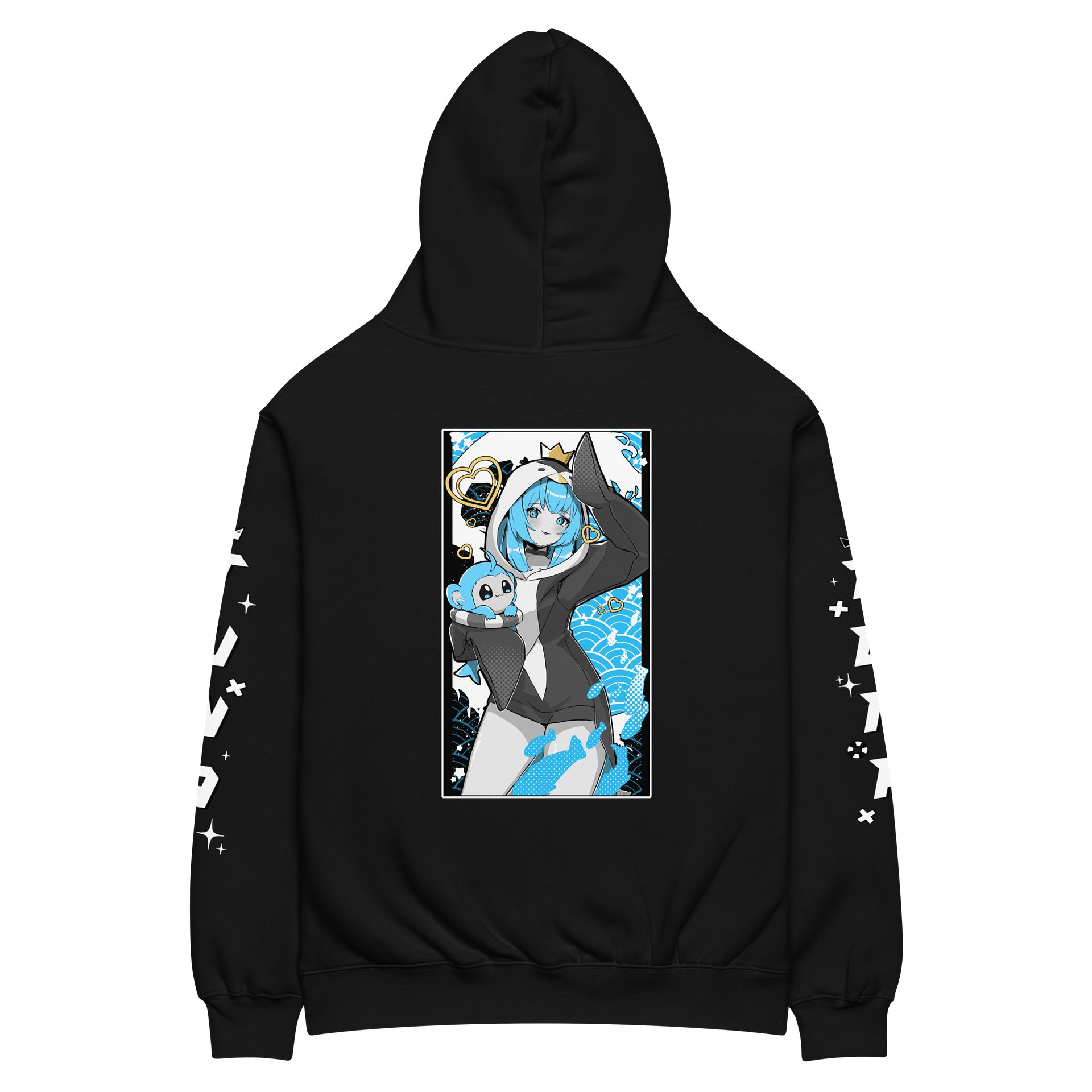 Black & Blue Hoodie Oversized Premium Unisex product image (6)