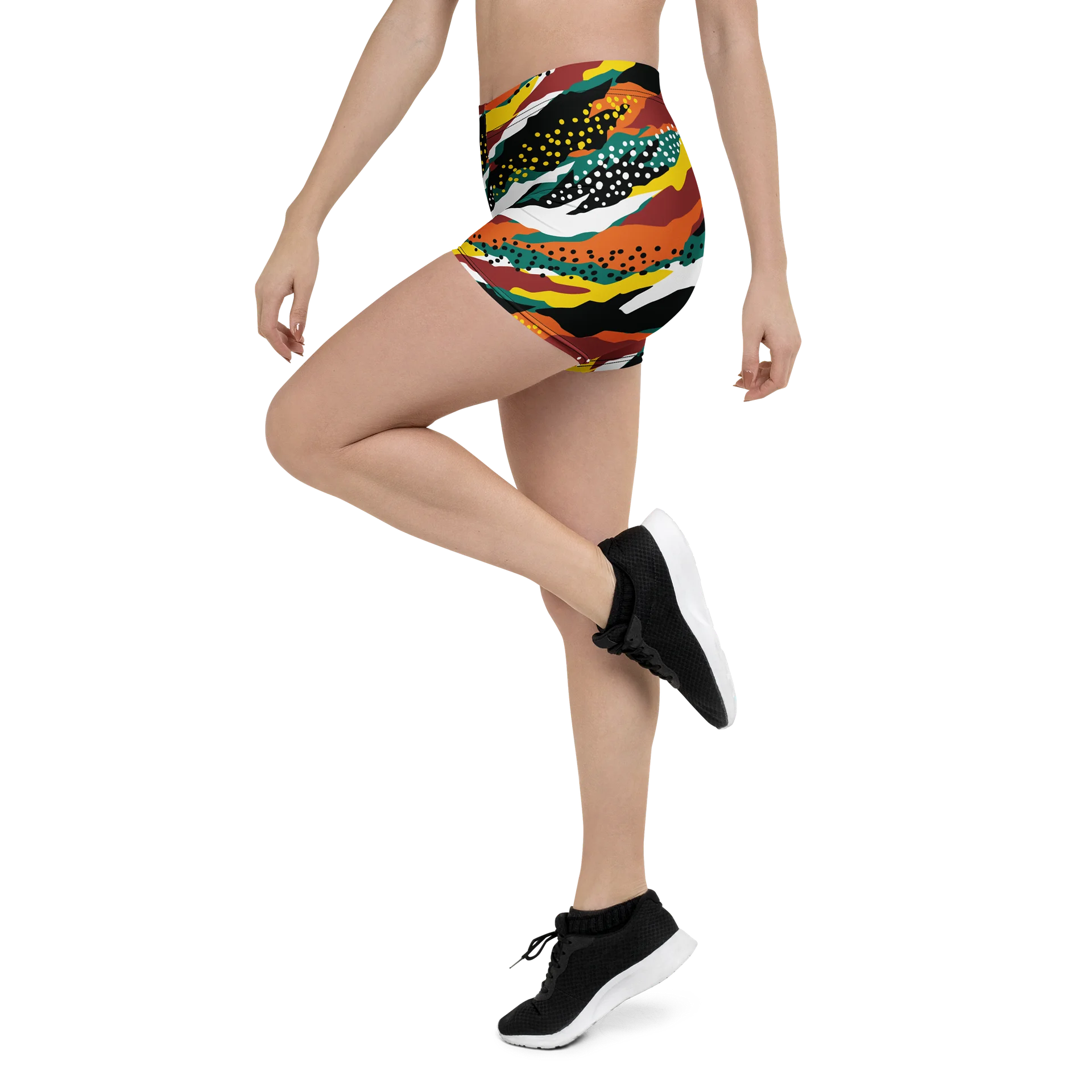 Terracotta & Teal Abstract Safari Pattern | Vibrant All-Over Print Shorts product image (4)