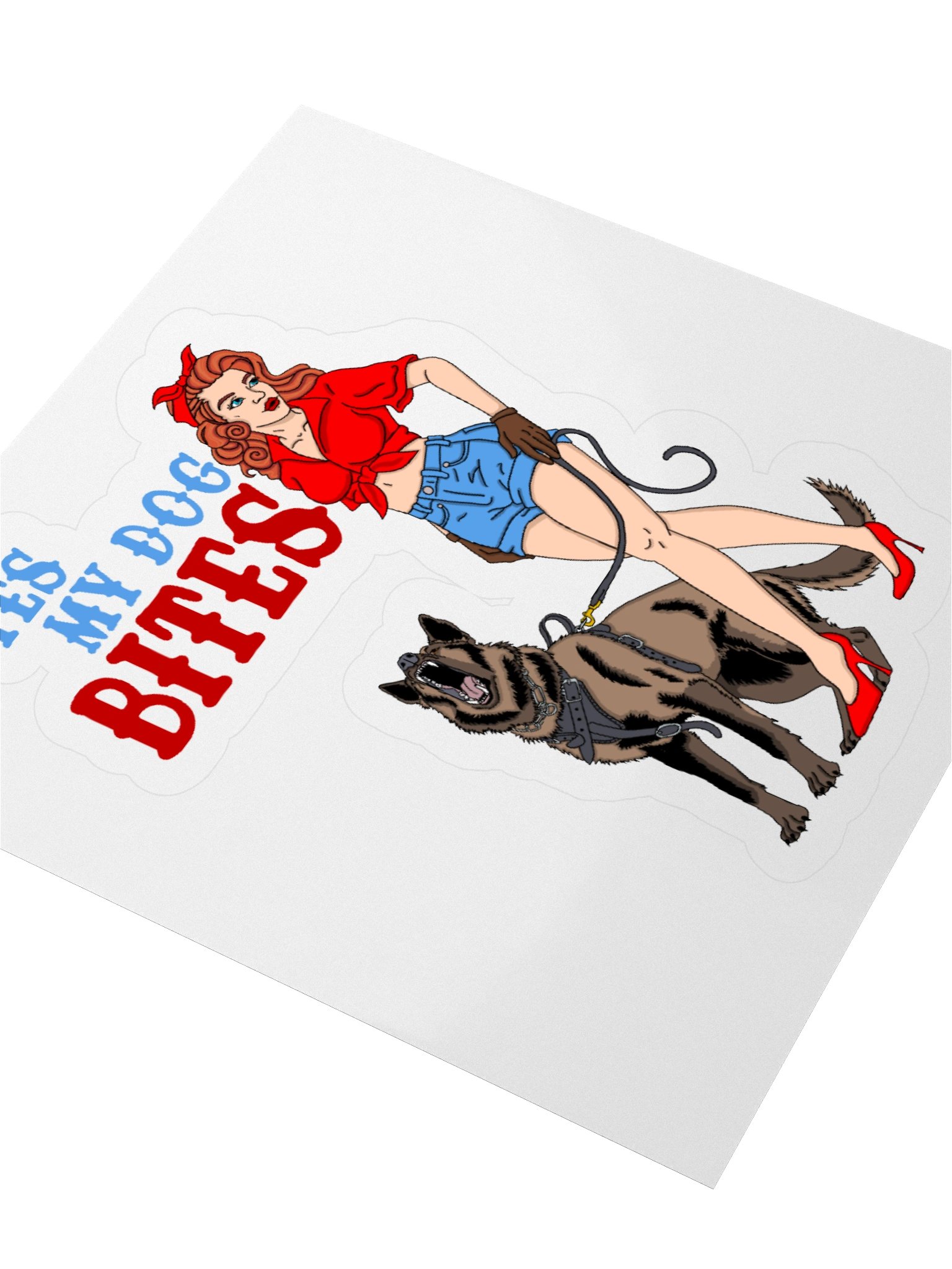 Yes My Dog Bites Pinup Sticker product image (3)