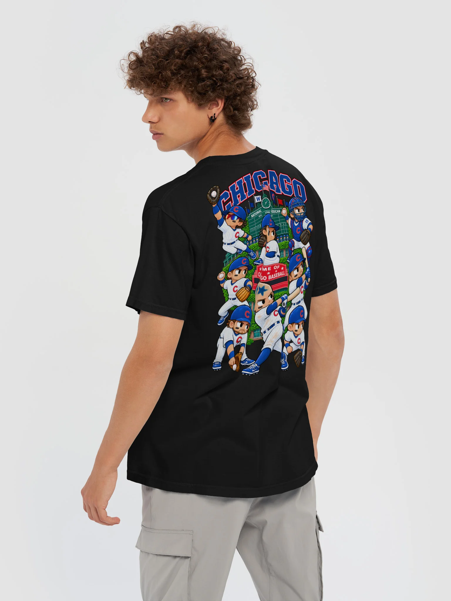 Chicago Northside Baseball 2026 Animated Player Back Print T-Shirt product image (6)