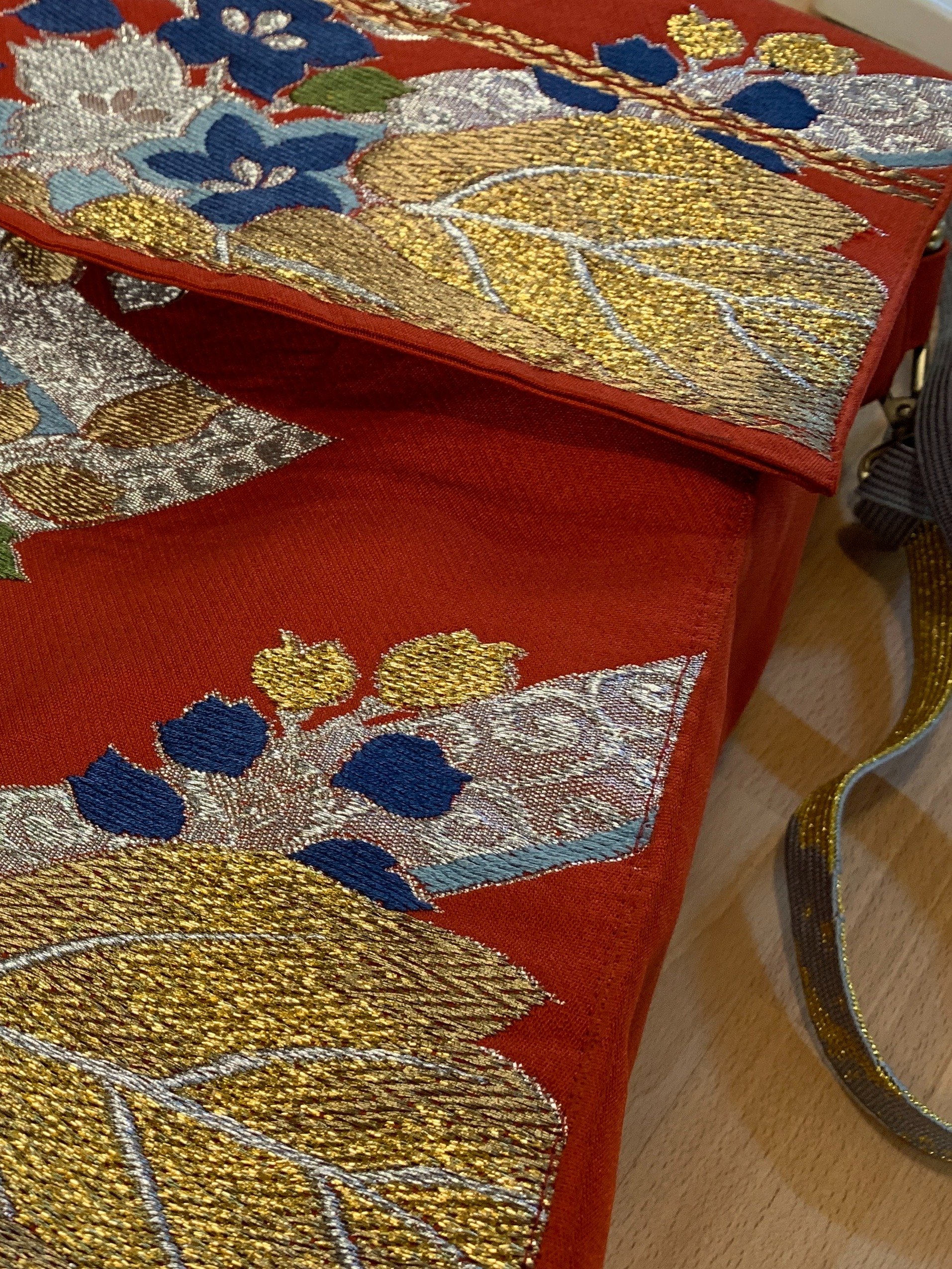 Upcycled Japanese Obi Messenger Bag ~ Handmade with Vintage Japanese Kimono Textiles product image (7)