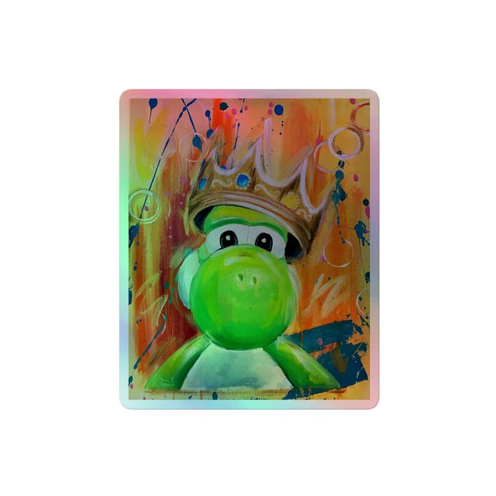 King Yoshi Biggie Smalls Parody Holographic Sticker product image (2)