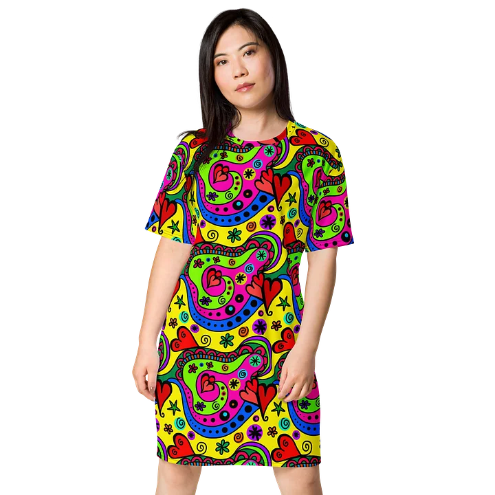 Vibrant Swirls T-Shirt Dress product image (1)