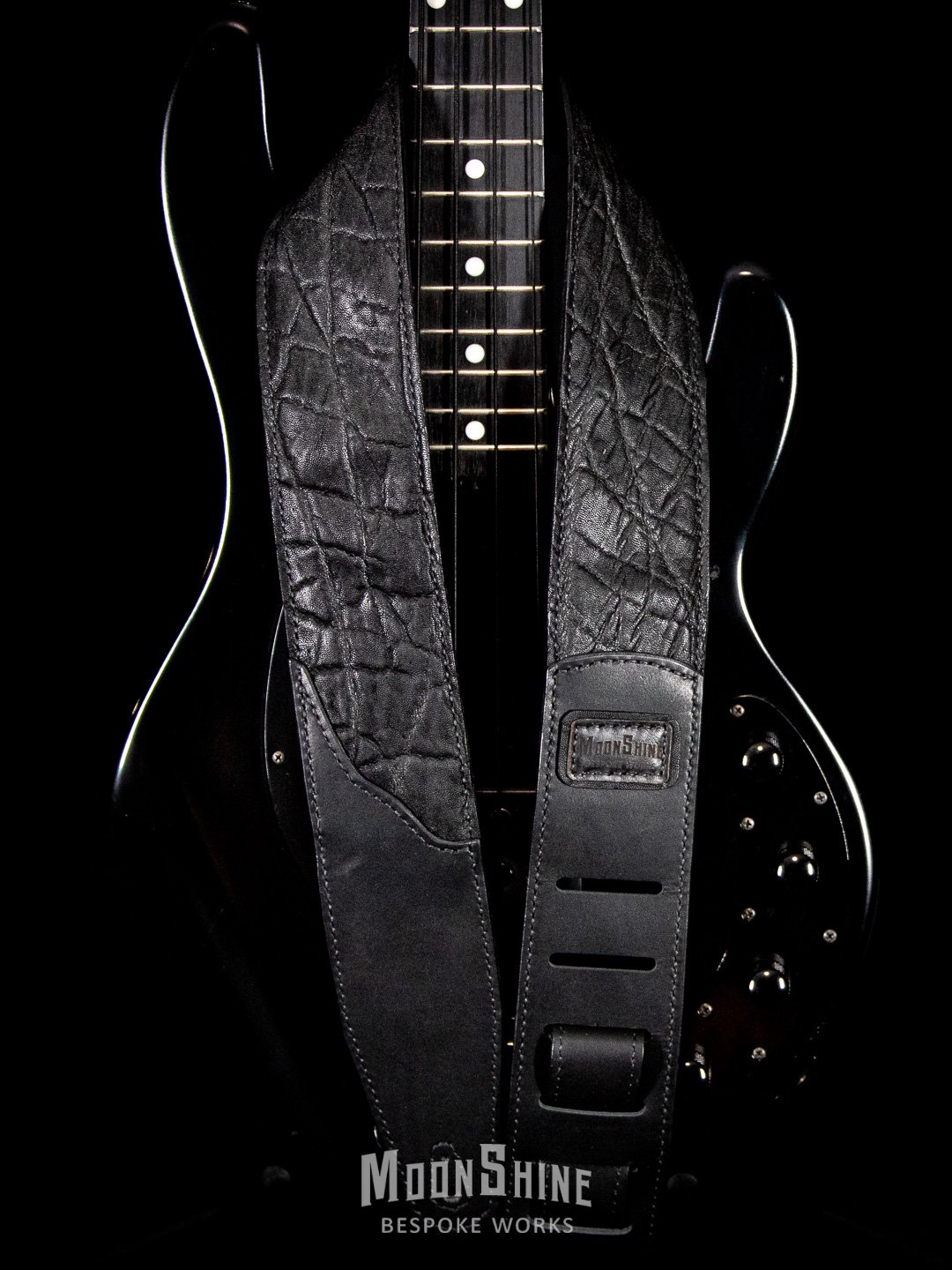 Black Elephant Leather Guitar Strap product image (7)