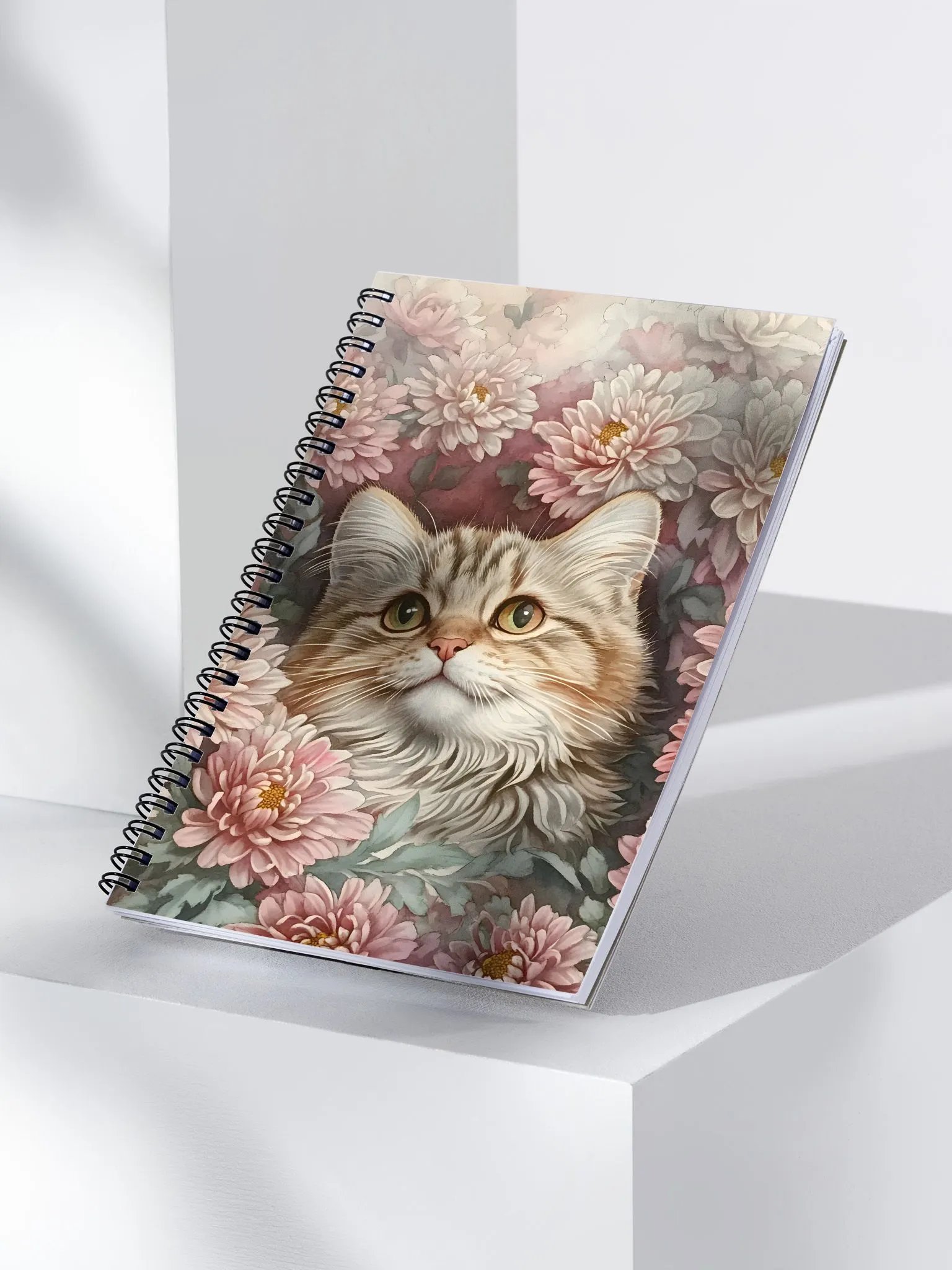 Chrysanthemum Cat Spiral Notebook product image (3)