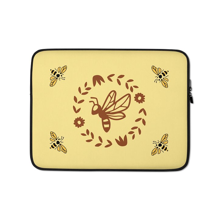 Cute Bee Whimsical Laptop Sleeve – Soft Pastel Protective Case for Dreamers product image (1)