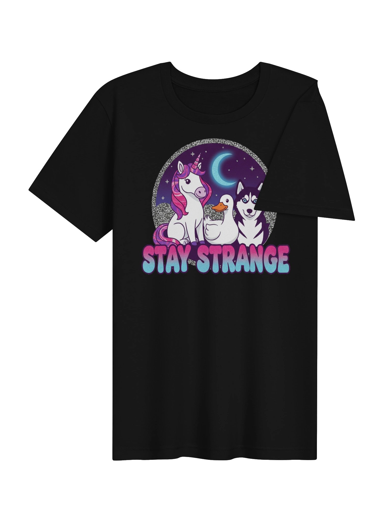 Stay Strange Unicorn Duck Husky Tee product image (4)