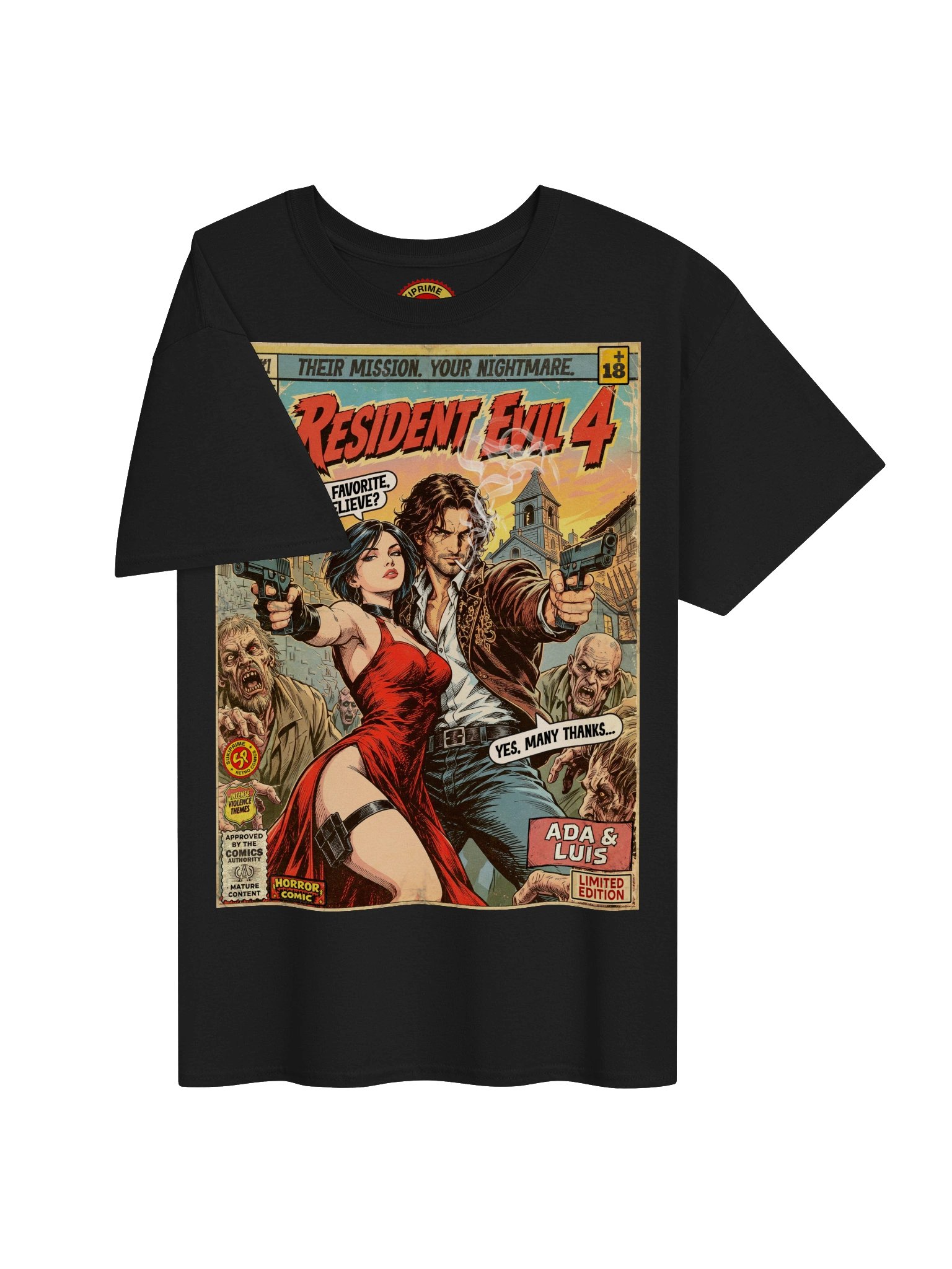 Ada & Luis Comic Art Gaming T-Shirt product image (3)