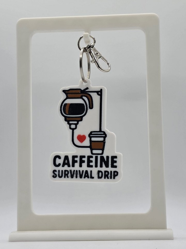 ☕ Caffeine Survival Drip Keychain | Funny Coffee Design product image (1)