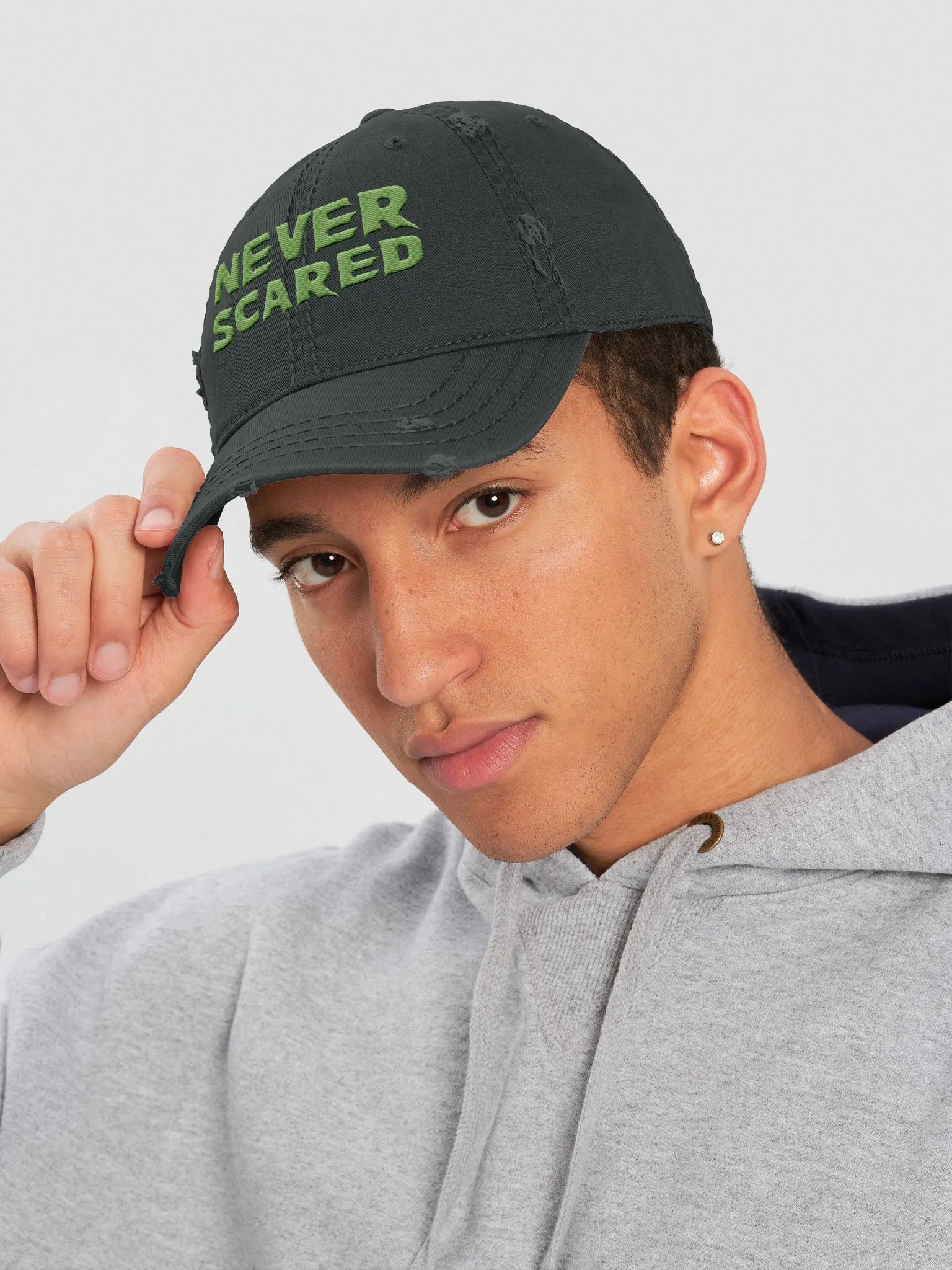 Never Scared Distressed Hat - Green product image (1)