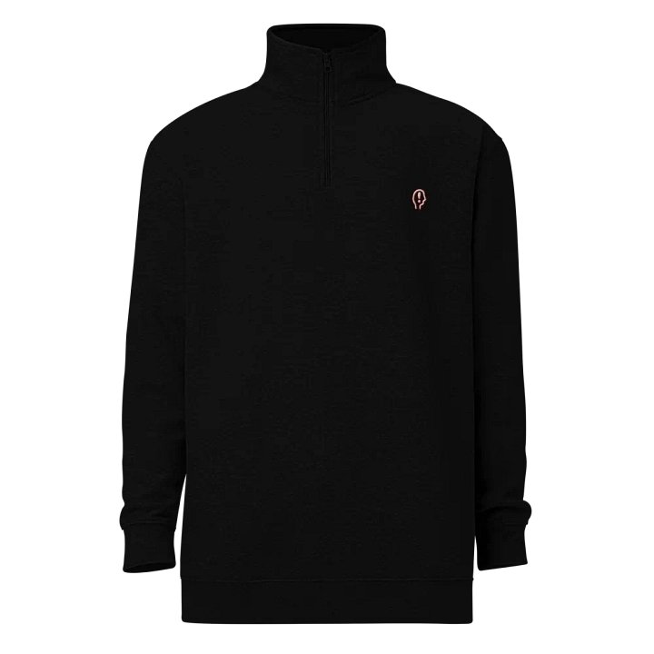 EXCLAIMING MENTALLY (burgundy and white design) embroidered quarter zip product image (2)