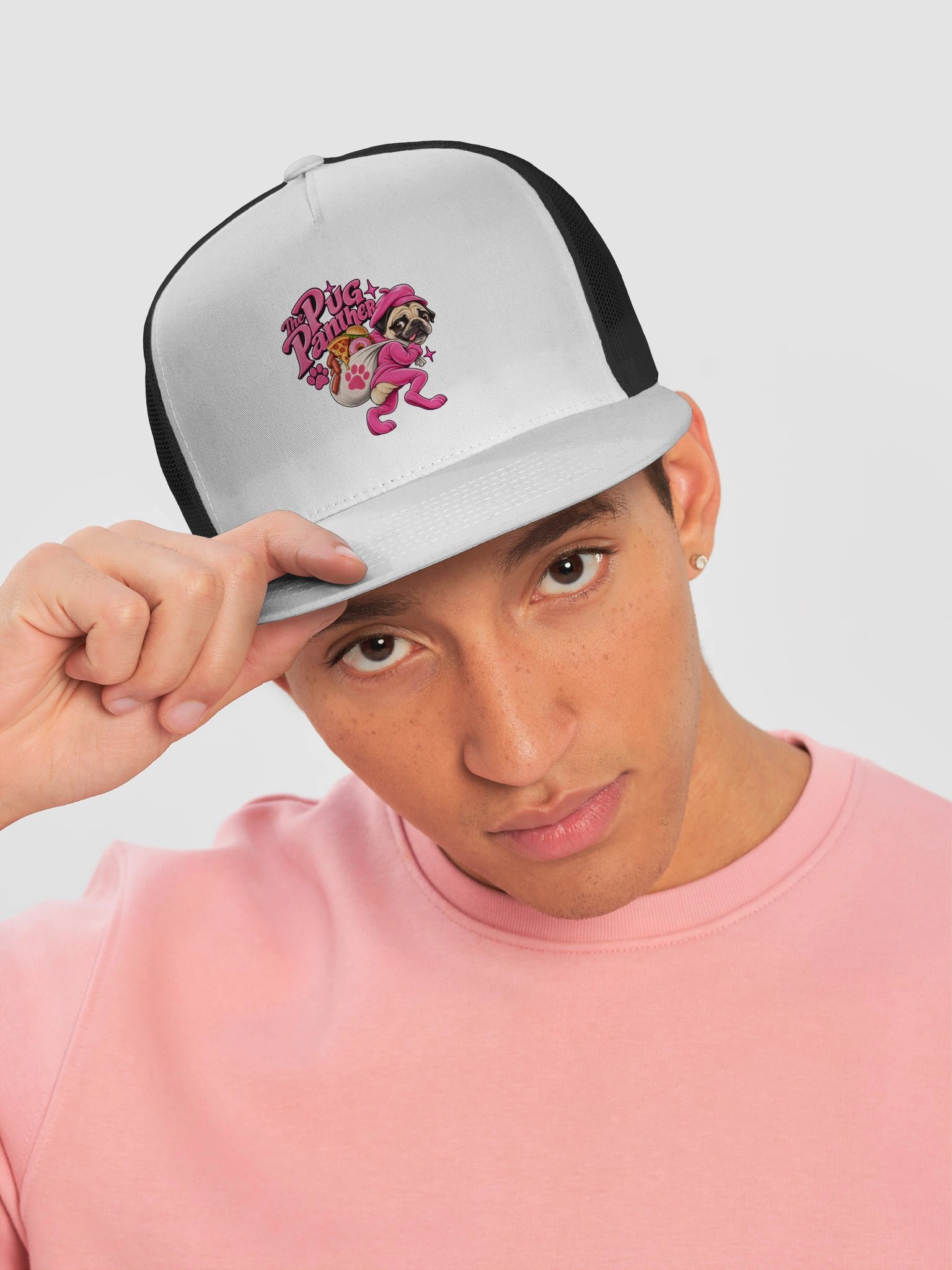 The Pug Panther Pink Trucker Cap product image (50)