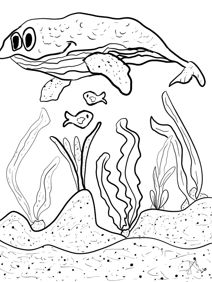 TSStechAngel's World - Humpback whale Coloring Page product image (1)