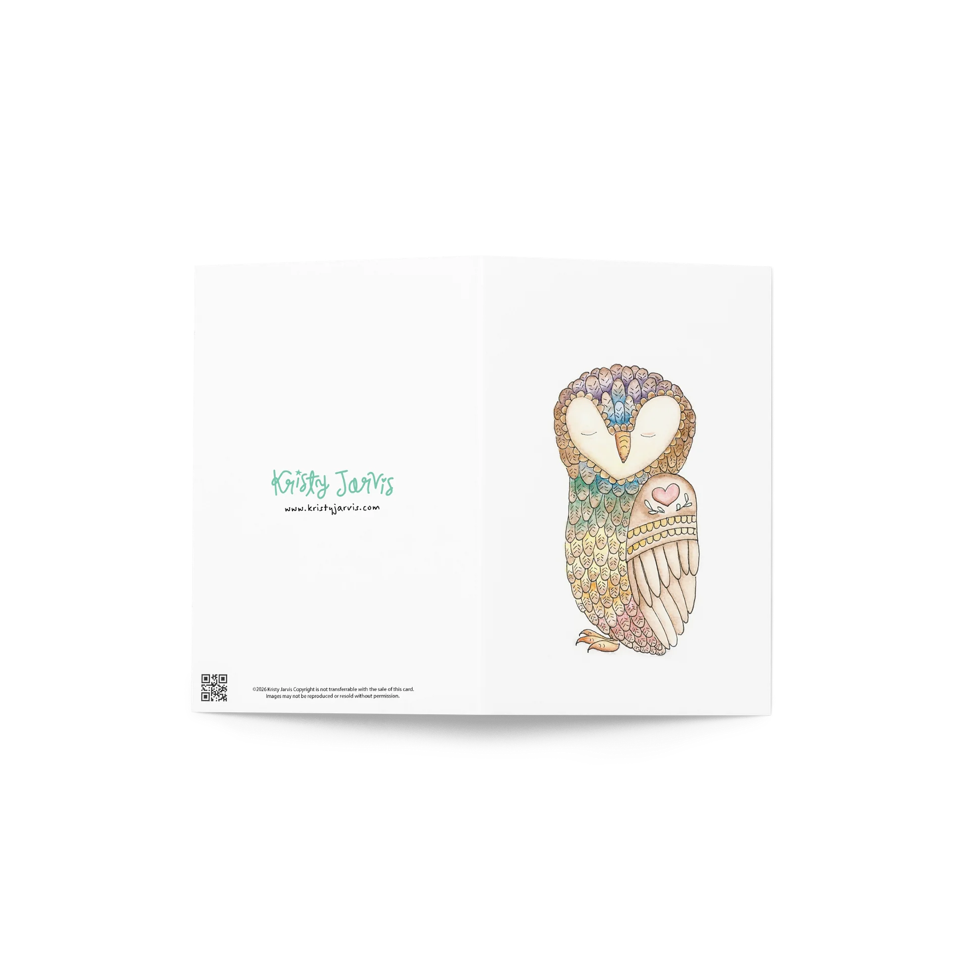 Watercolor Peace Owl Greeting Card product image (2)