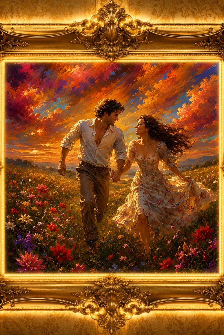 You Are My Golden Hour | 10x10 Romantic Sunset Couple Wall Art Print product image (1)