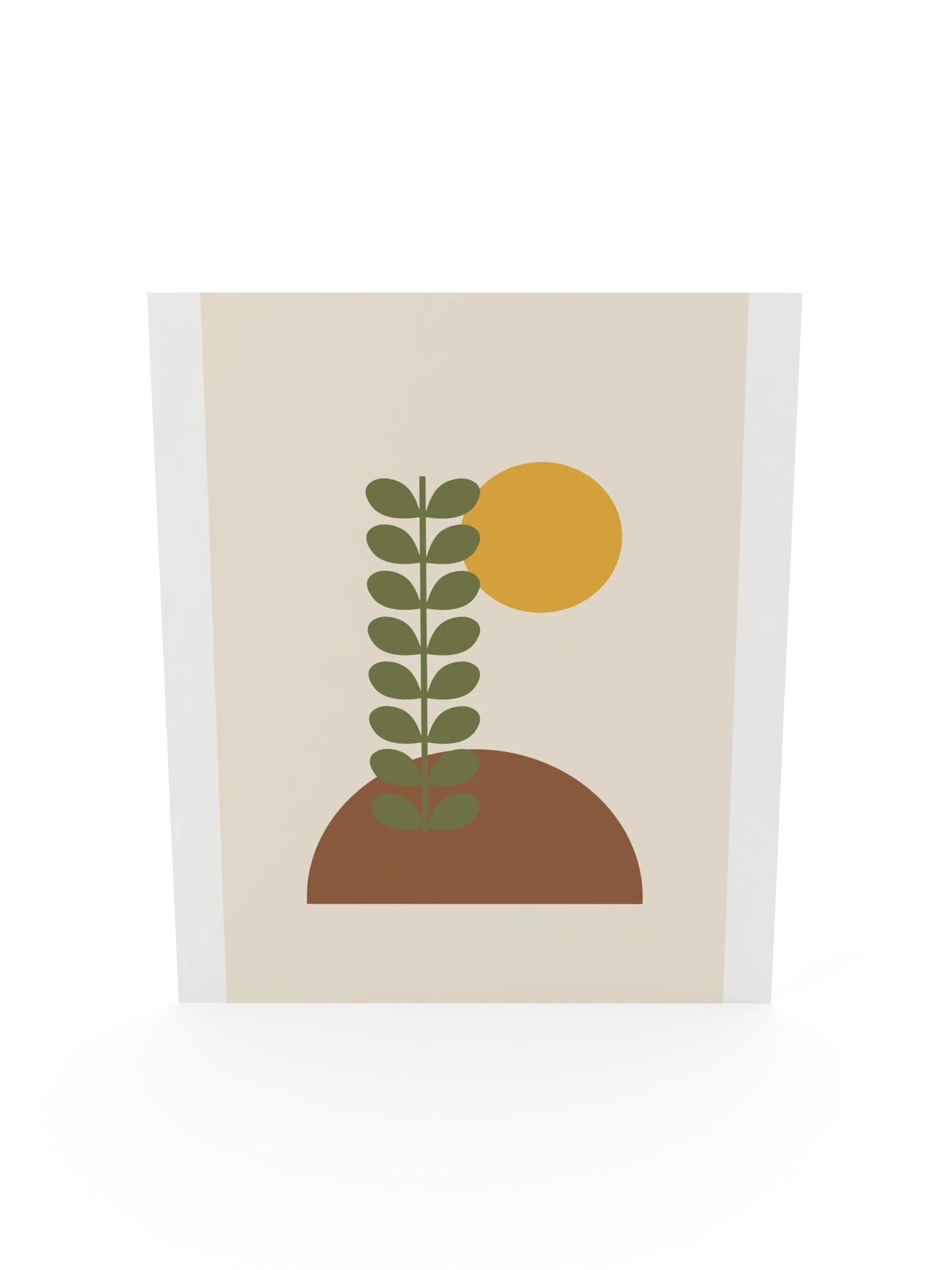Olive Green Retro Plant Print | Boho Bathroom Wall Art product image (7)
