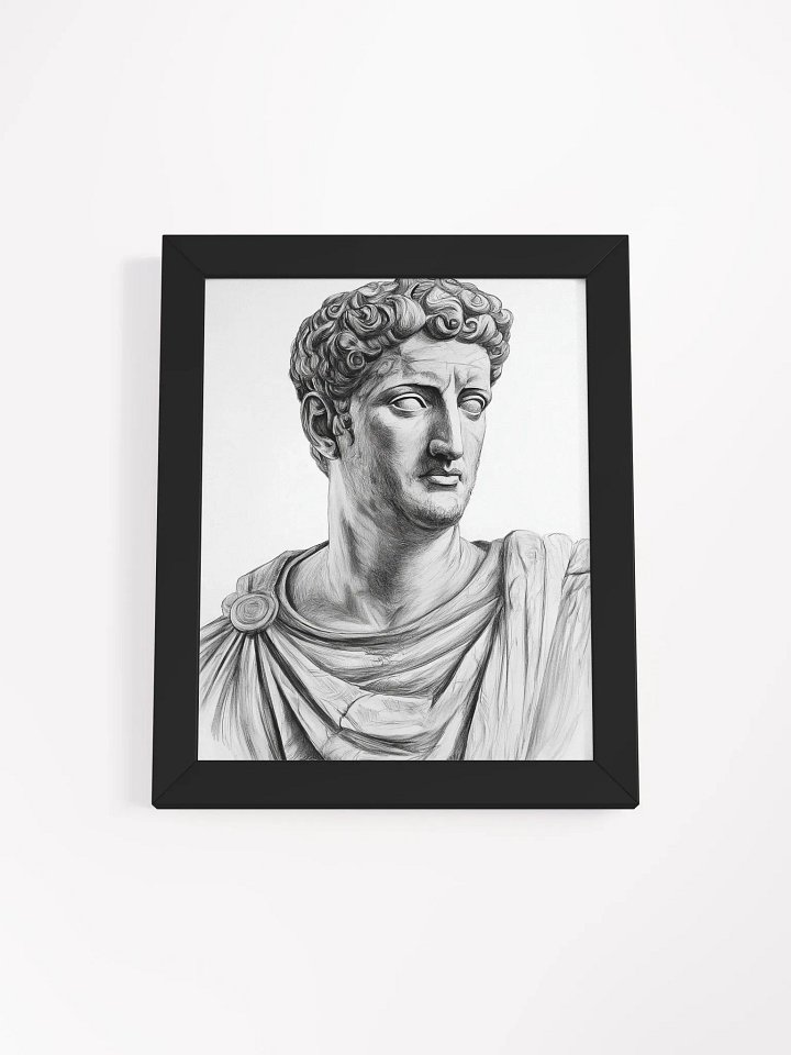 Wisdom in Stone: Emperor Nerva — Charcoal Portrait Art Print (8×10) | Ancient Rome Classical Wall Art | Minimalist Black & White product image (2)