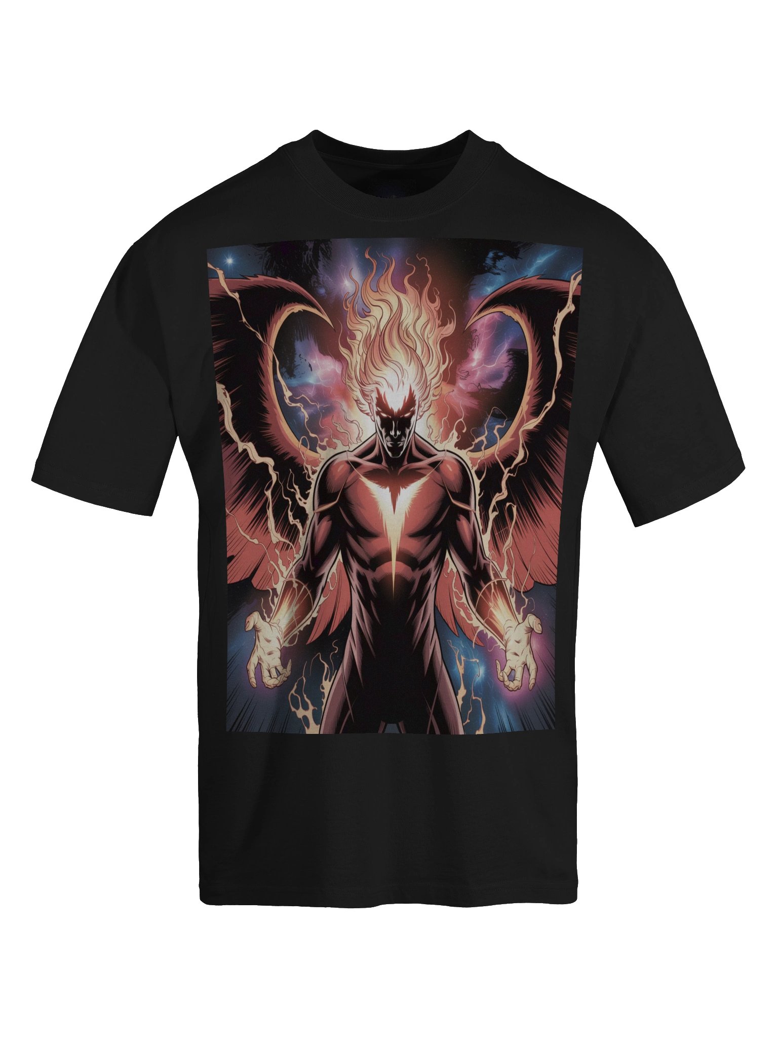 Dark Phoenix Inferno Eclipse Oversized Faded T-Shirt – Phoenix Fury Mantle product image (1)