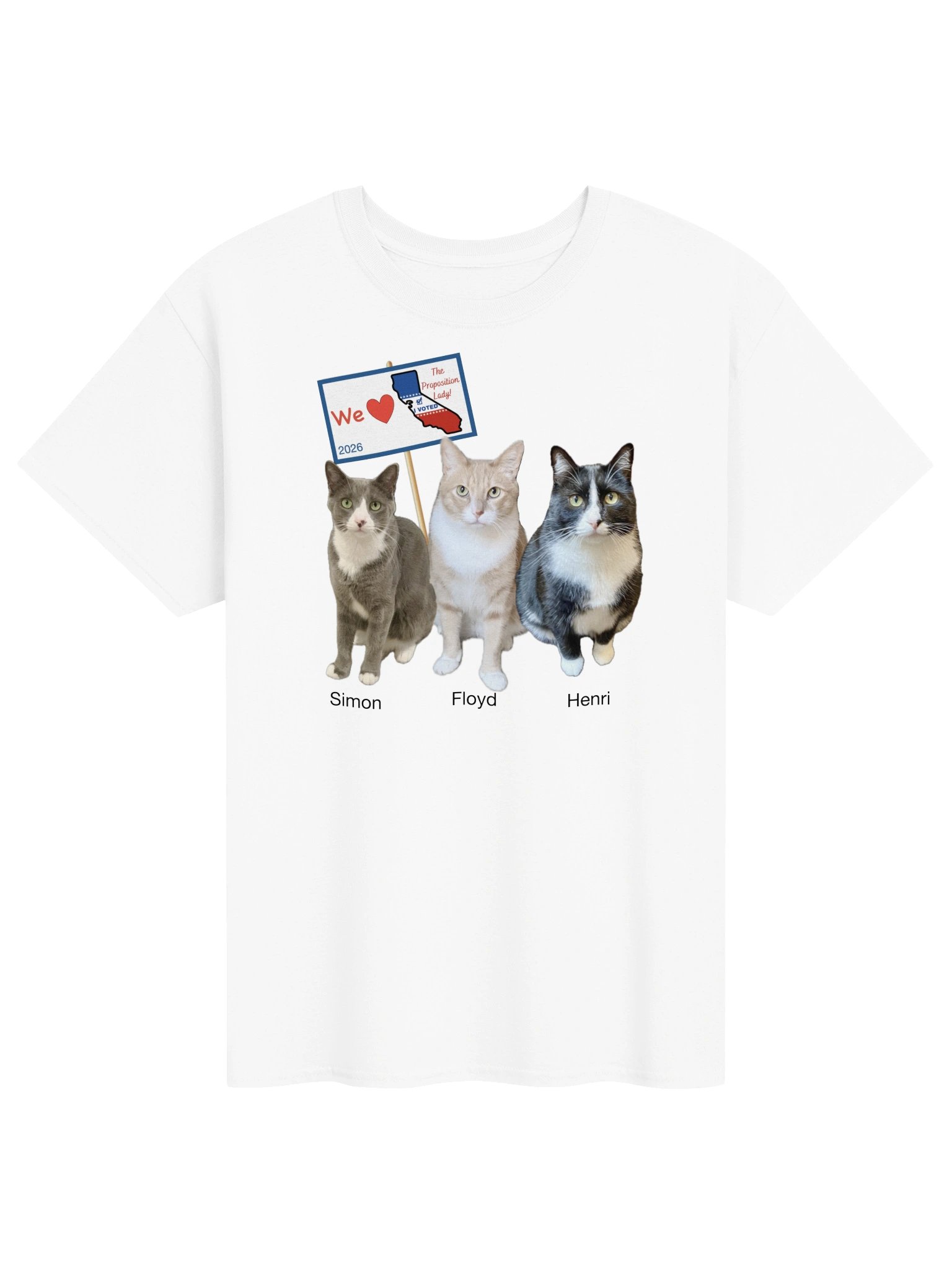 Kitties Heart the Prop Lady! White Tee Shirt product image (1)