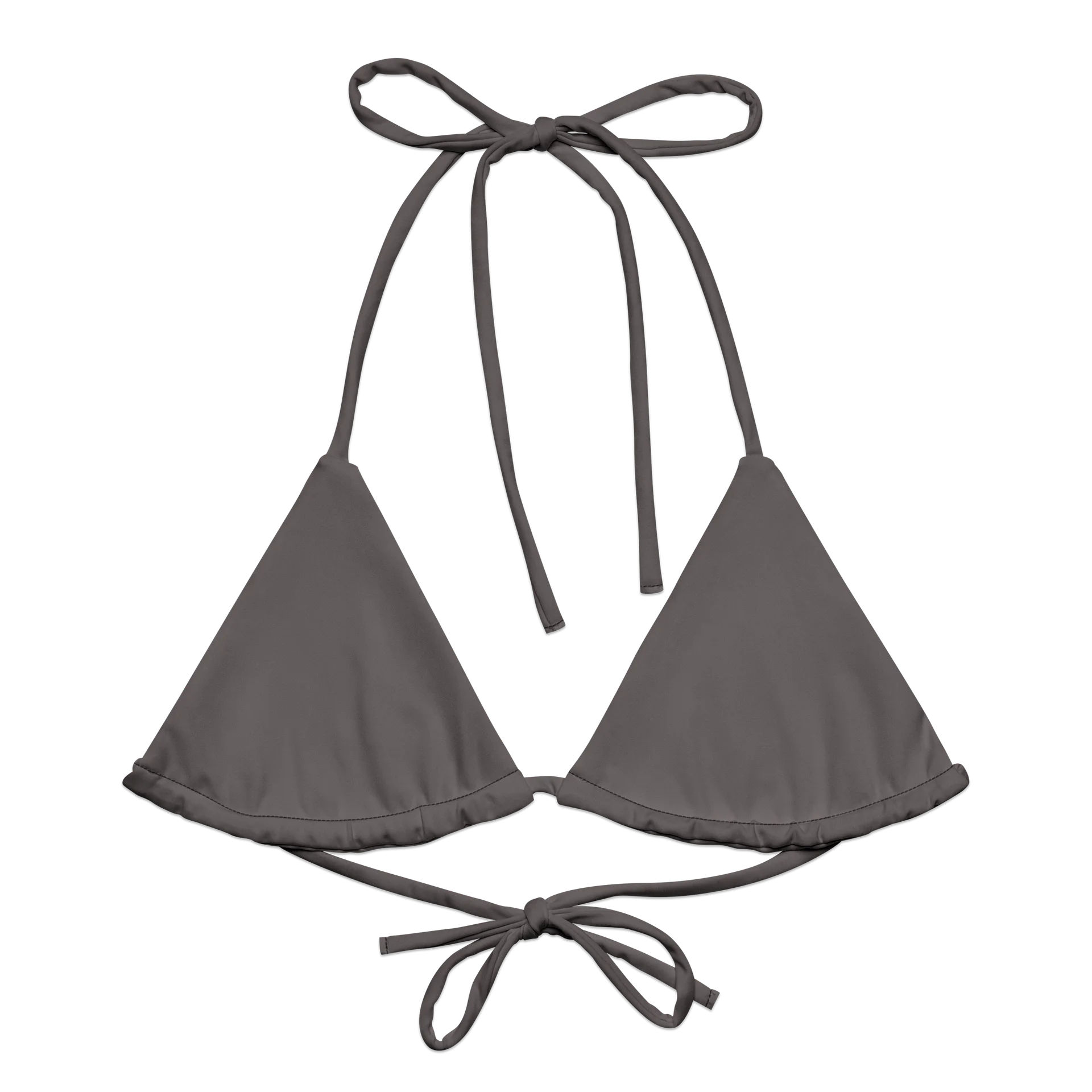 Minimal Gray All-Over Print Padded String Bikini Top product image (4)