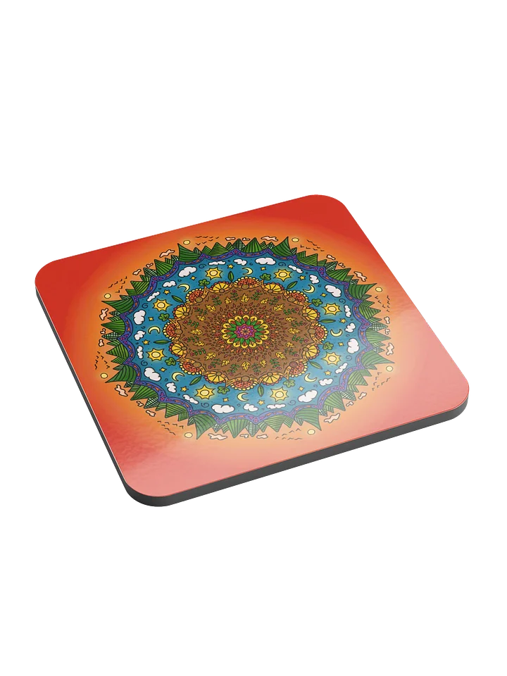 Fall mandala - Glossed Cork Coaster product image (1)