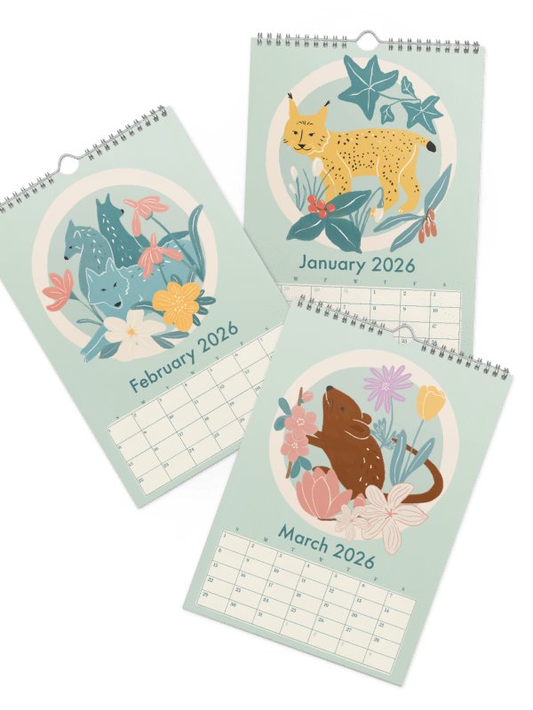 Swiss Wildlife 2026 Wall Calendar – Nature-Inspired Animal Art for Kids, Families & Nature Lovers product image (2)