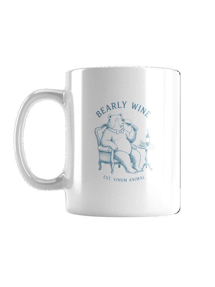 Bearly Wine Vintage Bear Drinking Wine Funny Pun Bar Art Mug product image (2)