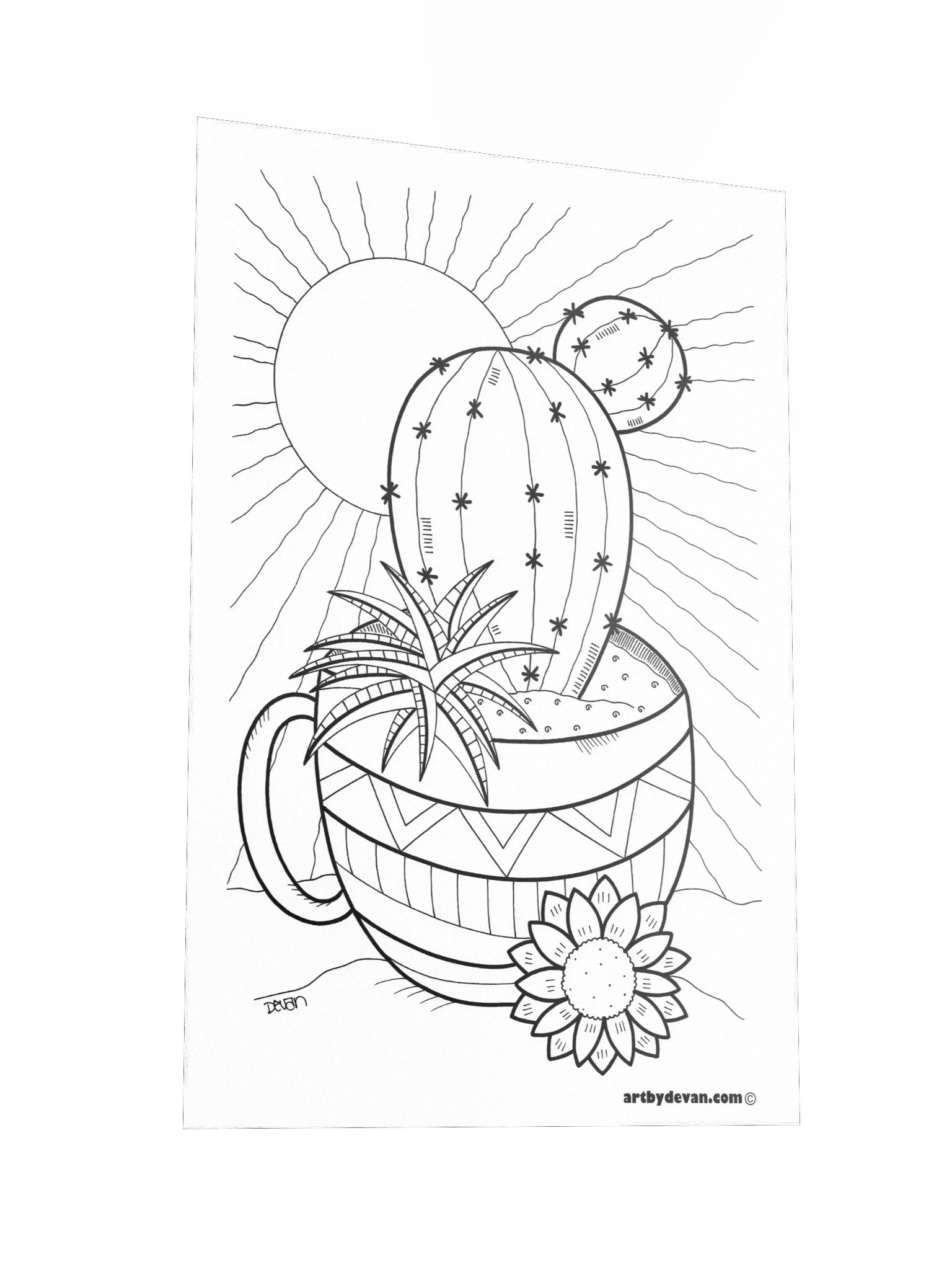 Color Your Own Art: Prickly Morning product image (2)