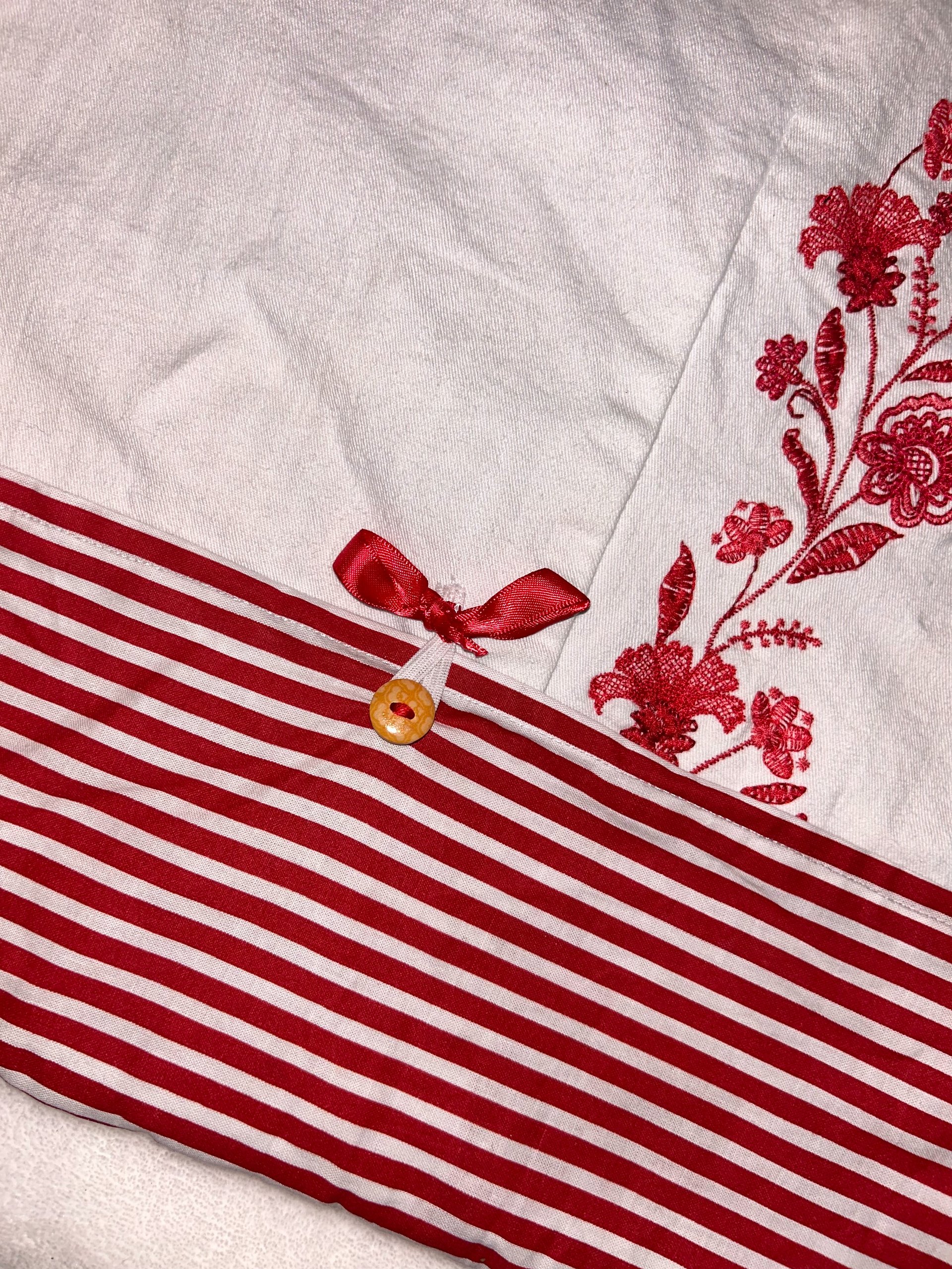 Floral embroidered tie tote product image (3)
