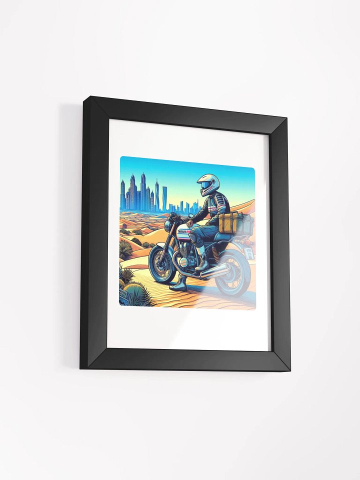 Desert Rider Adventure Poster | biker in dubai city by AI product image (35)