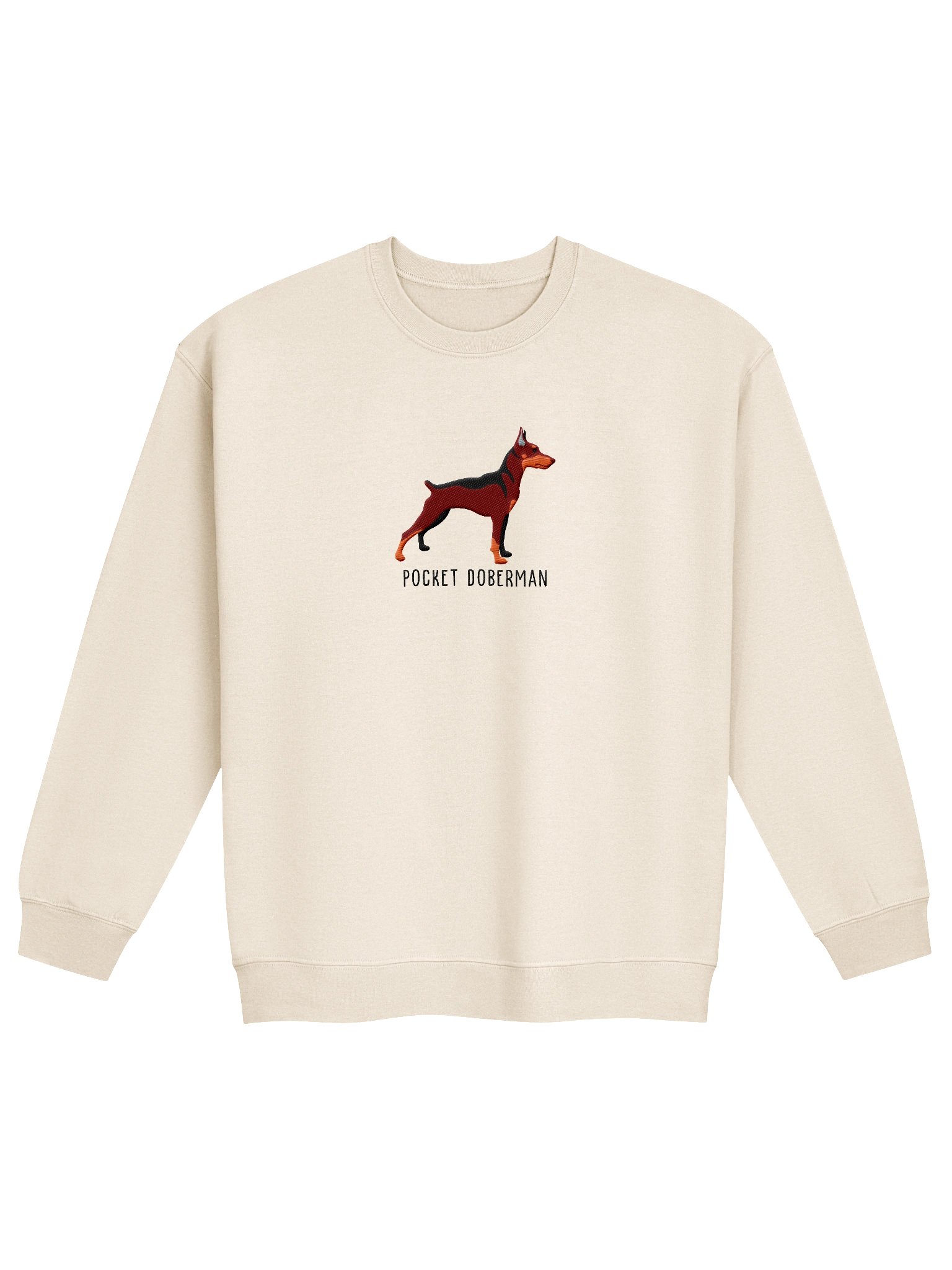 Pocket Doberman Sweatshirt (Embroidered) of a Miniature Pinscher(Red & Tan) product image (4)