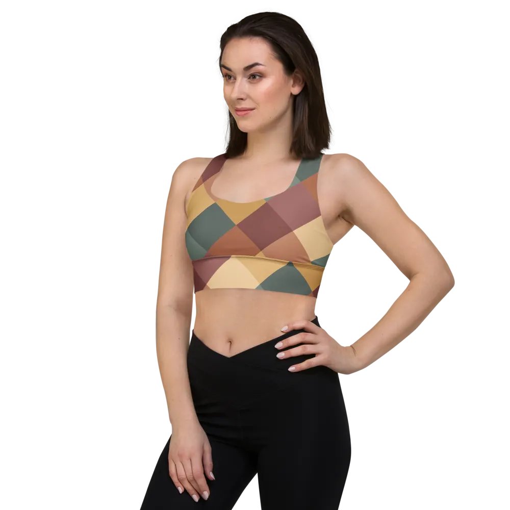 Abstract pastel geometric Longline Sports Bra product image (2)