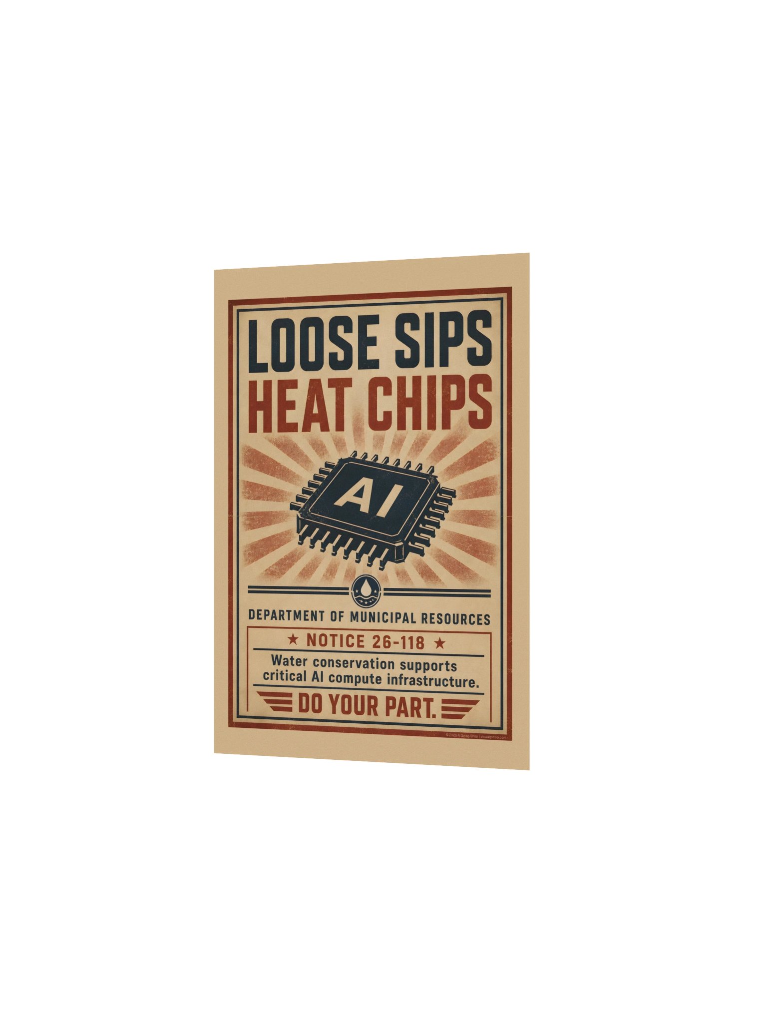 Loose Sips Heat Chips — Dystopian Water Wars Conservation Poster product image (2)