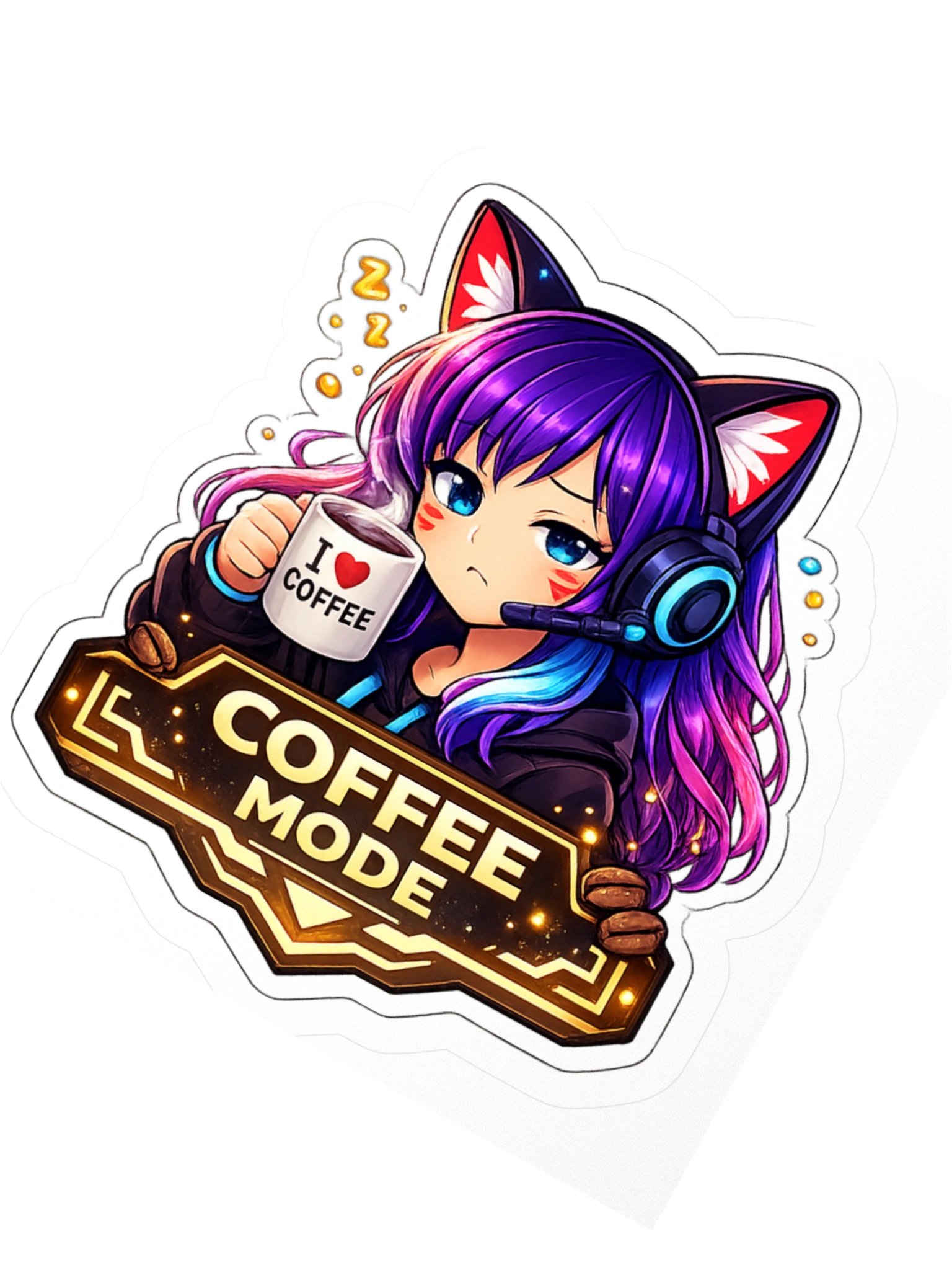 • AKC // Callie Sticker COFFEE MODE | Callie Emote Badge Series product image (2)