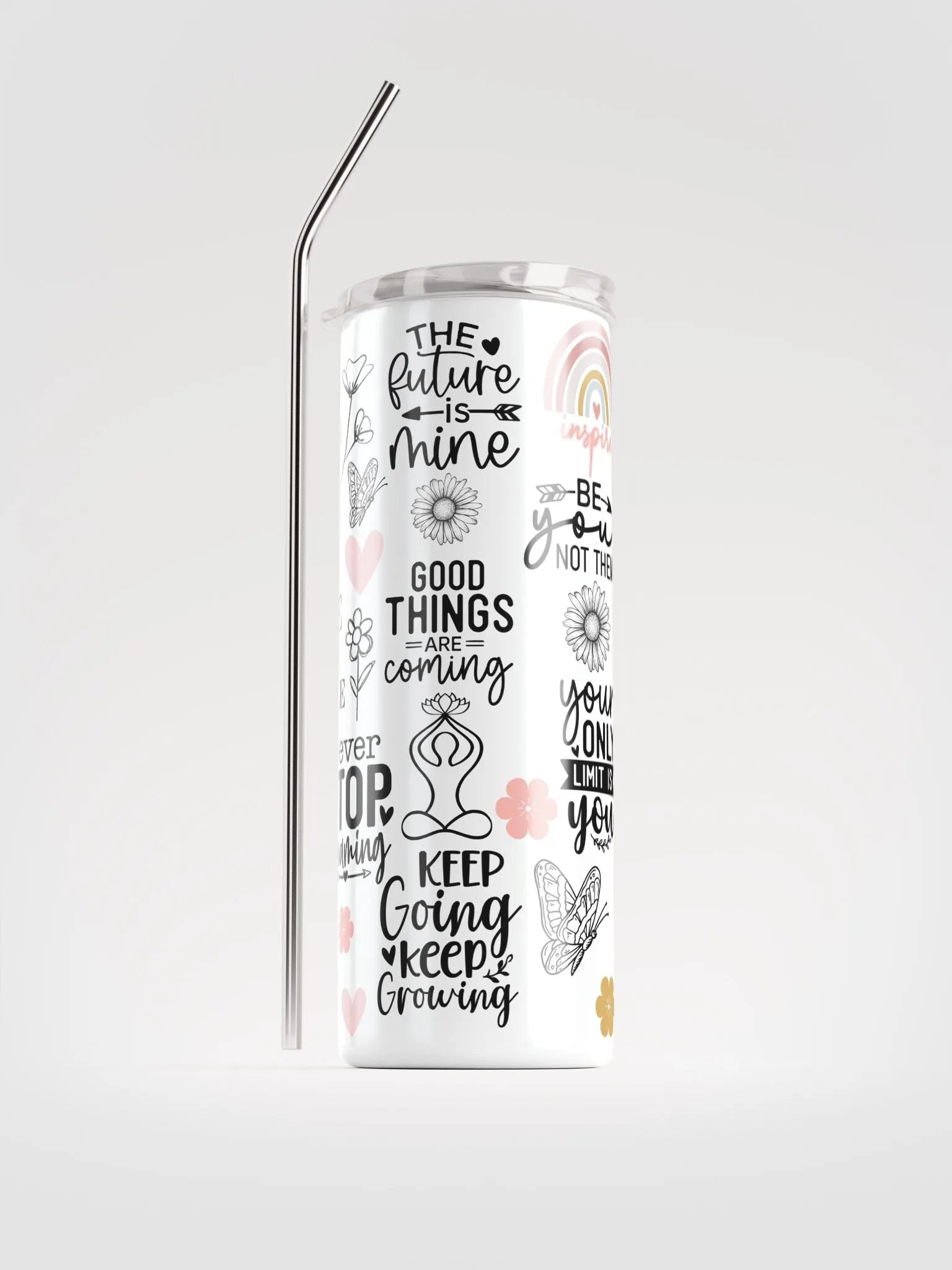 Inspirational Quotes Stainless Steel Tumbler product image (1)