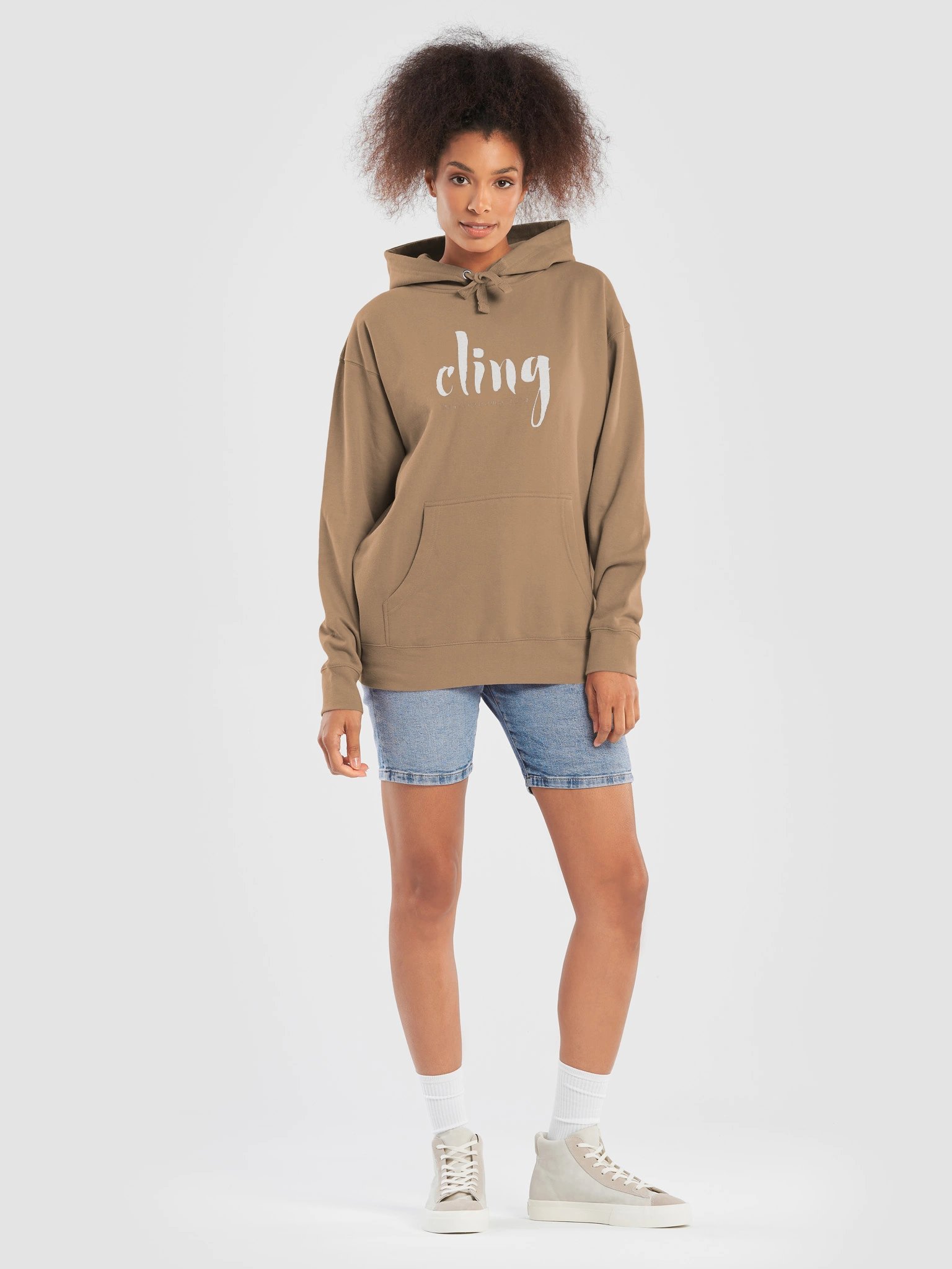 CLING | Deuteronomy 13:4 (WHITE LOGO) HOODIE product image (6)