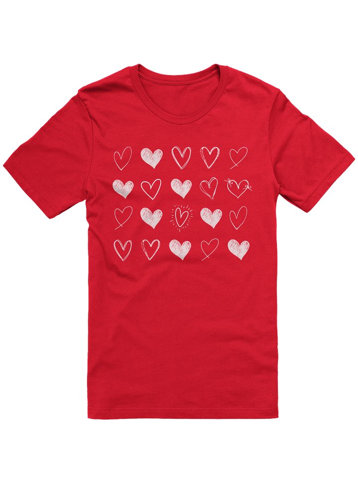 Cute Hand-Drawn Hearts T-shirt product image (1)