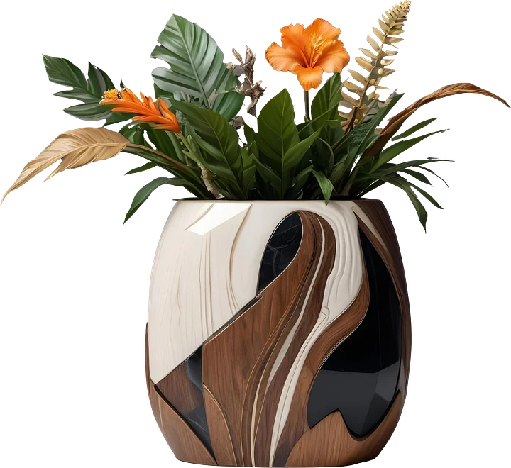 Dream of Eternity – Tropical Art Deco Vase PNG product image (1)