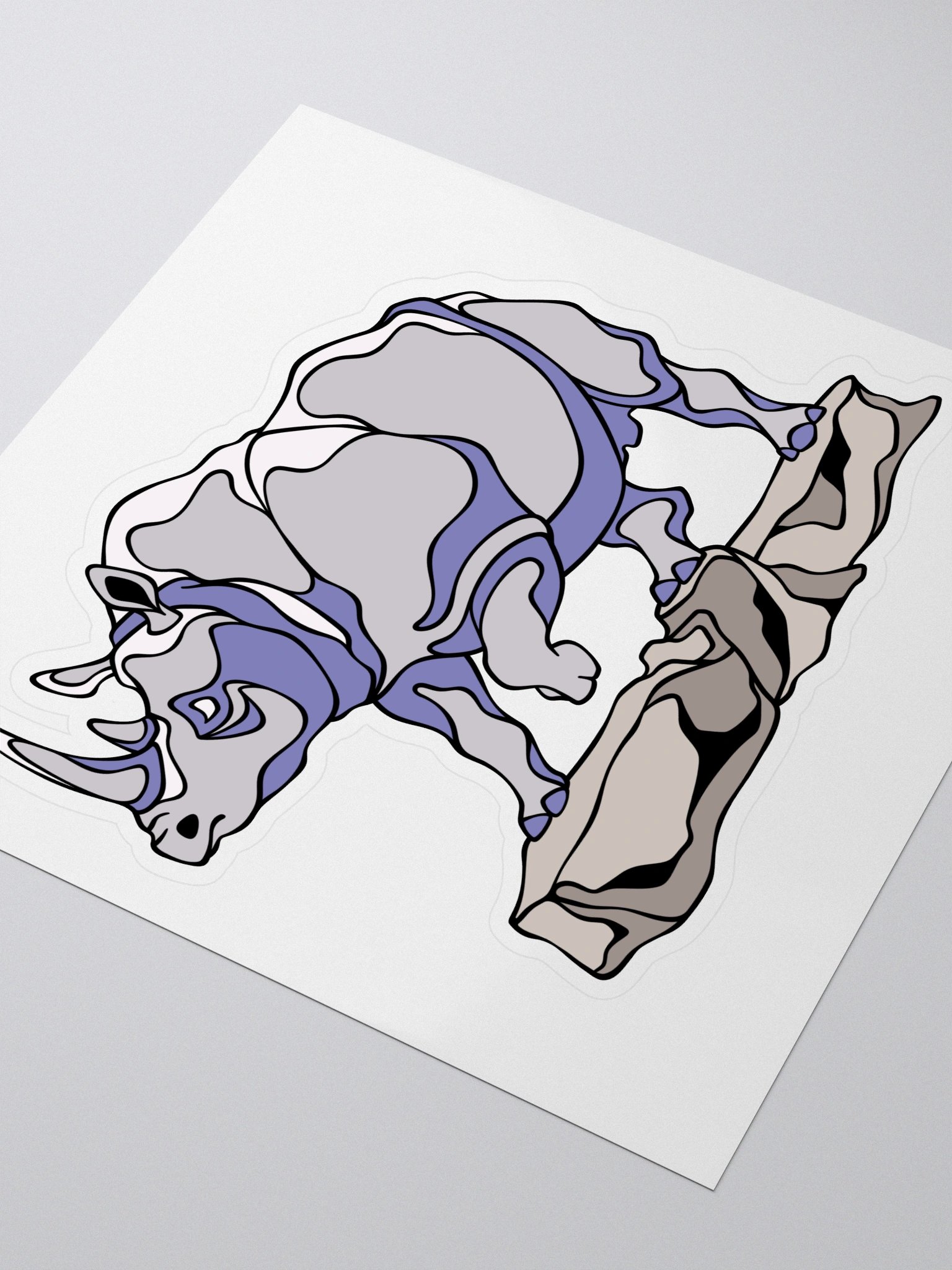 Majestic Rhino - Large Kiss Cut Sticker product image (3)
