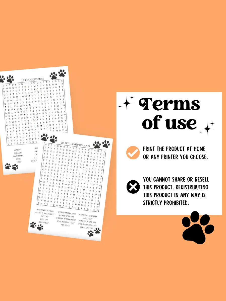 The Purrfect Word Search: Rescue and Pet Themed Word Search product image (8)