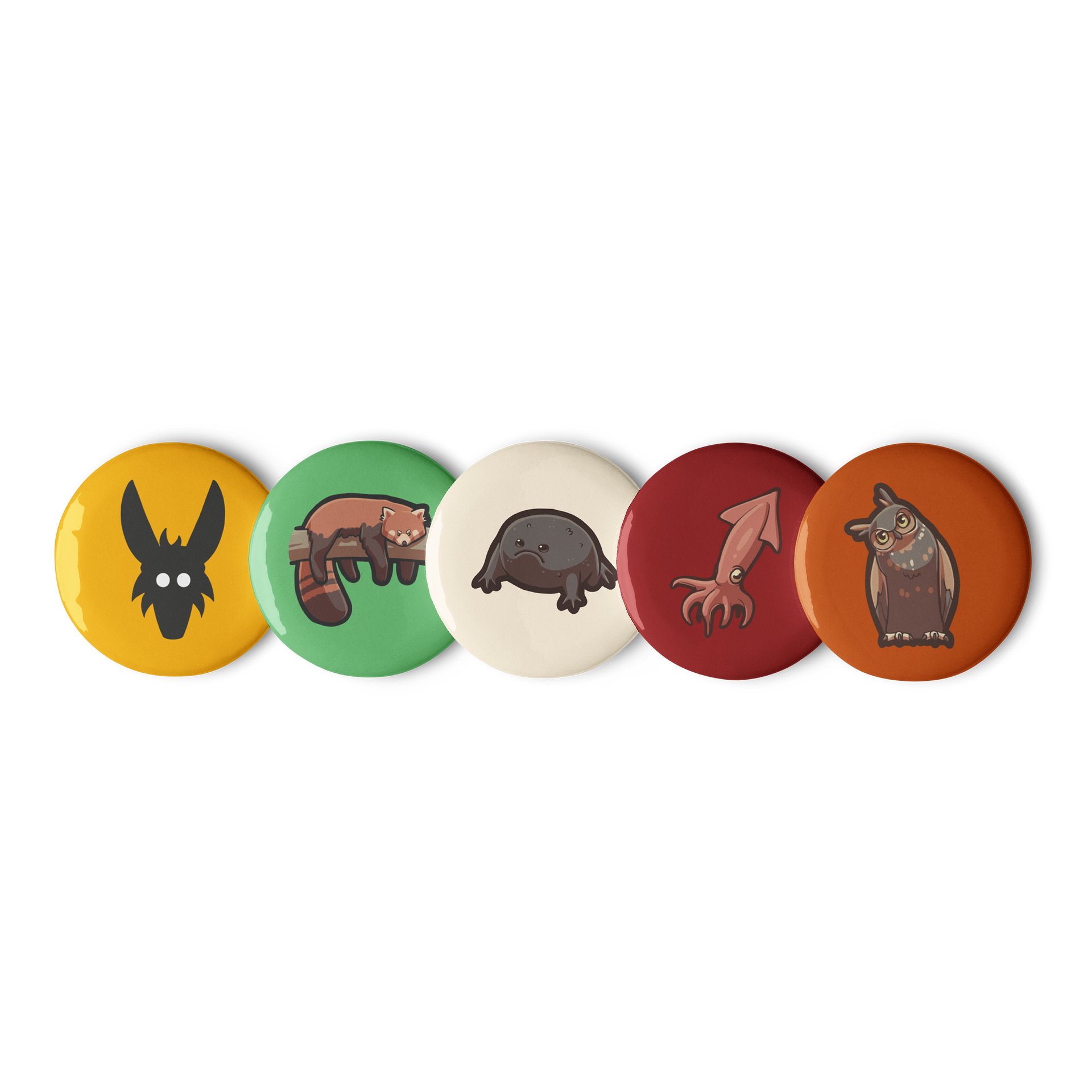 Adorable Animals Pin Buttons - Collection of 5 Animal Designs product image (1)