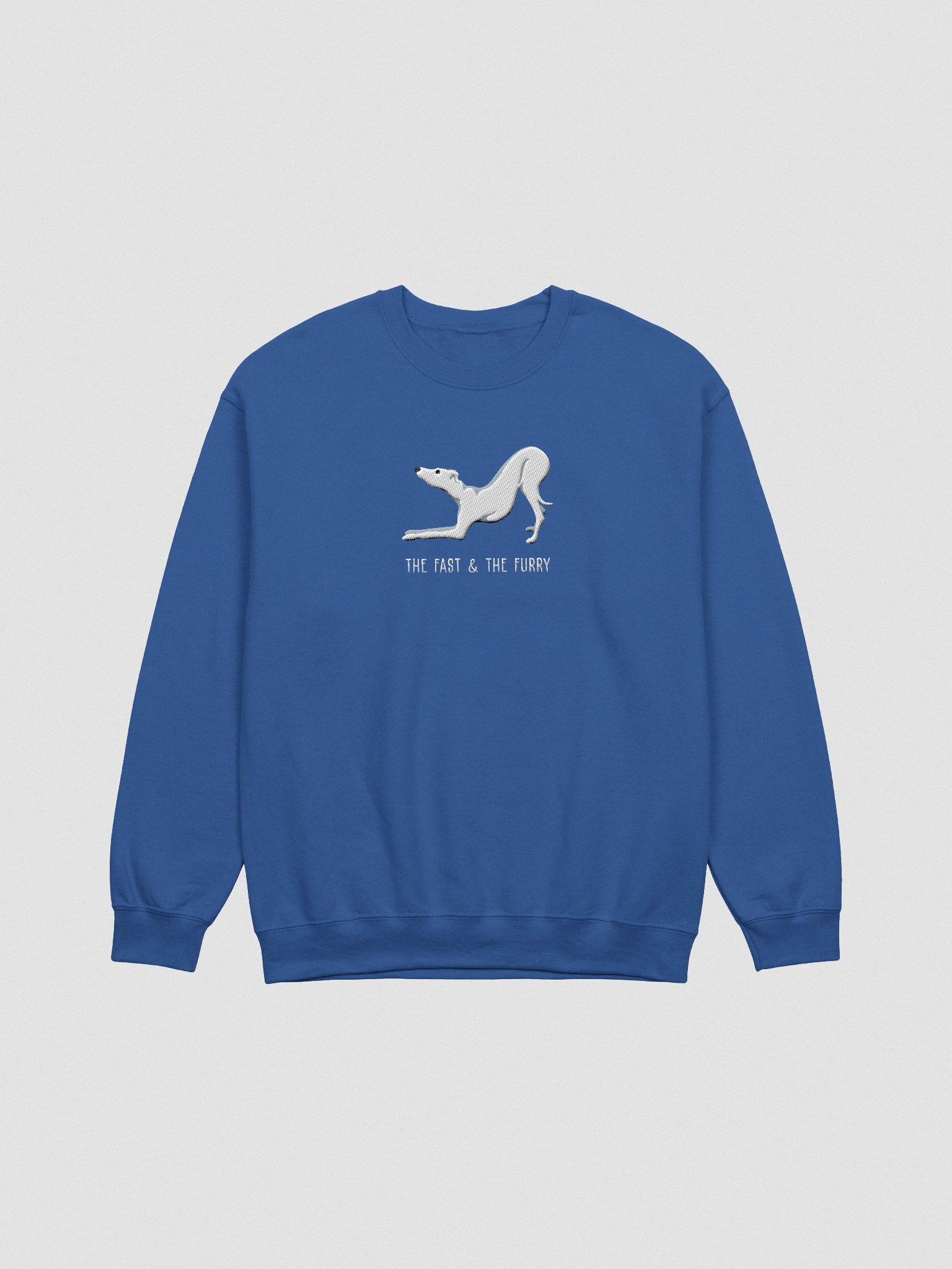 The Fast & the Furry Sweatshirt (Embroidered) of an Italian Greyhound(White) product image (4)