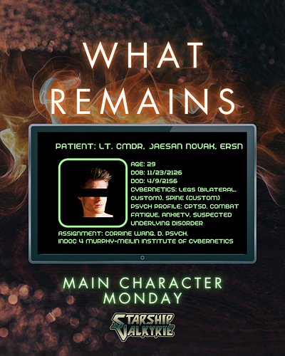 It's #MCMonday around here, just in time to meet Jaesan Novak! He's deuteragonist of WHAT REMAINS, and he just walked right b...