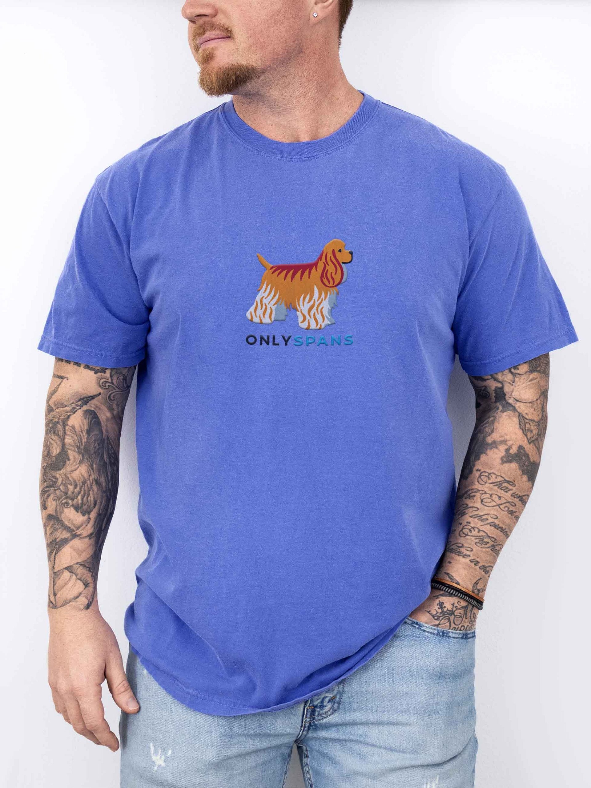 Only Spans T-Shirt(Embroidered) of an American Cocker Spaniel(Fawn) product image (2)